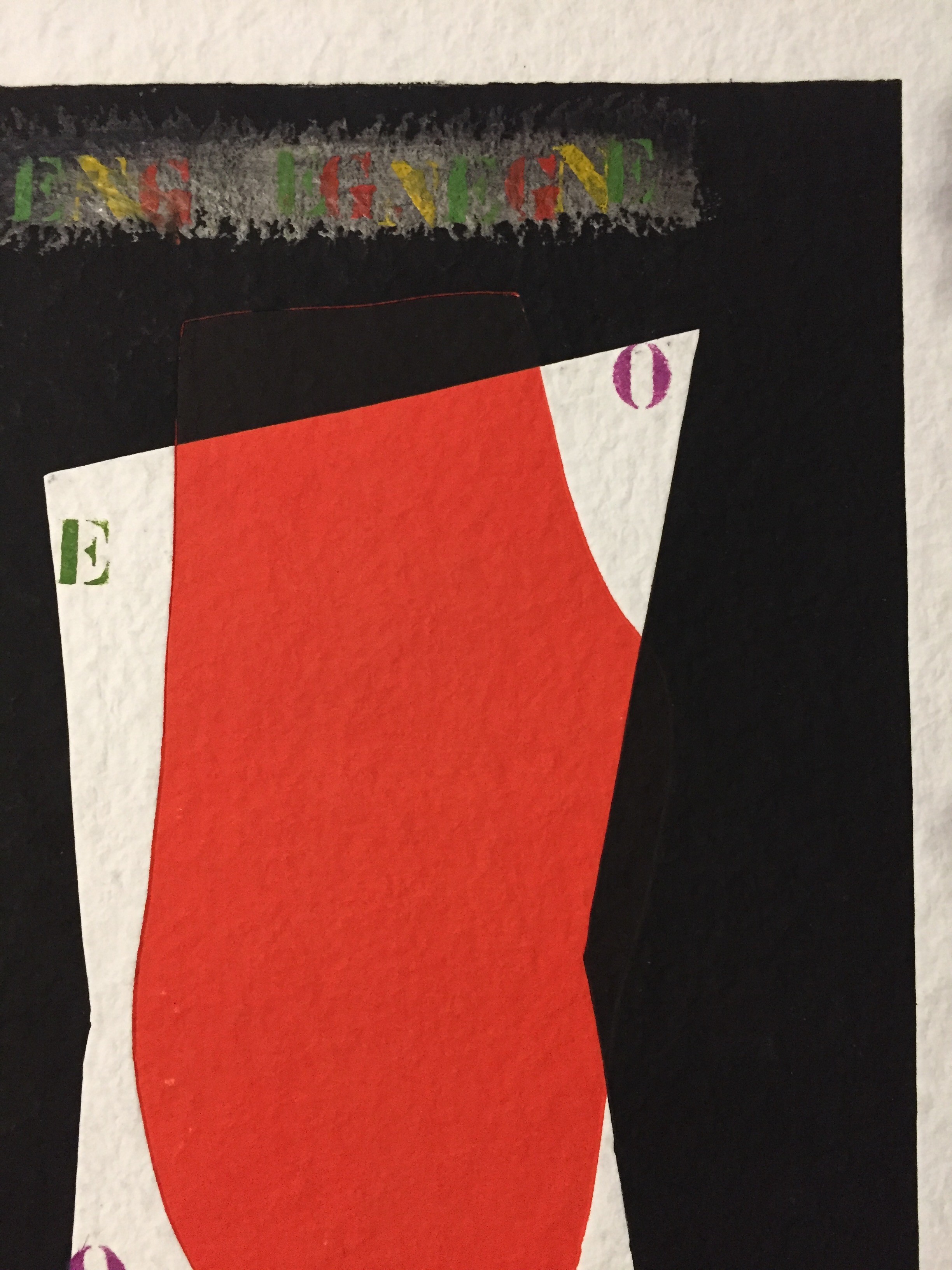 A black and red poster with a red and white design.