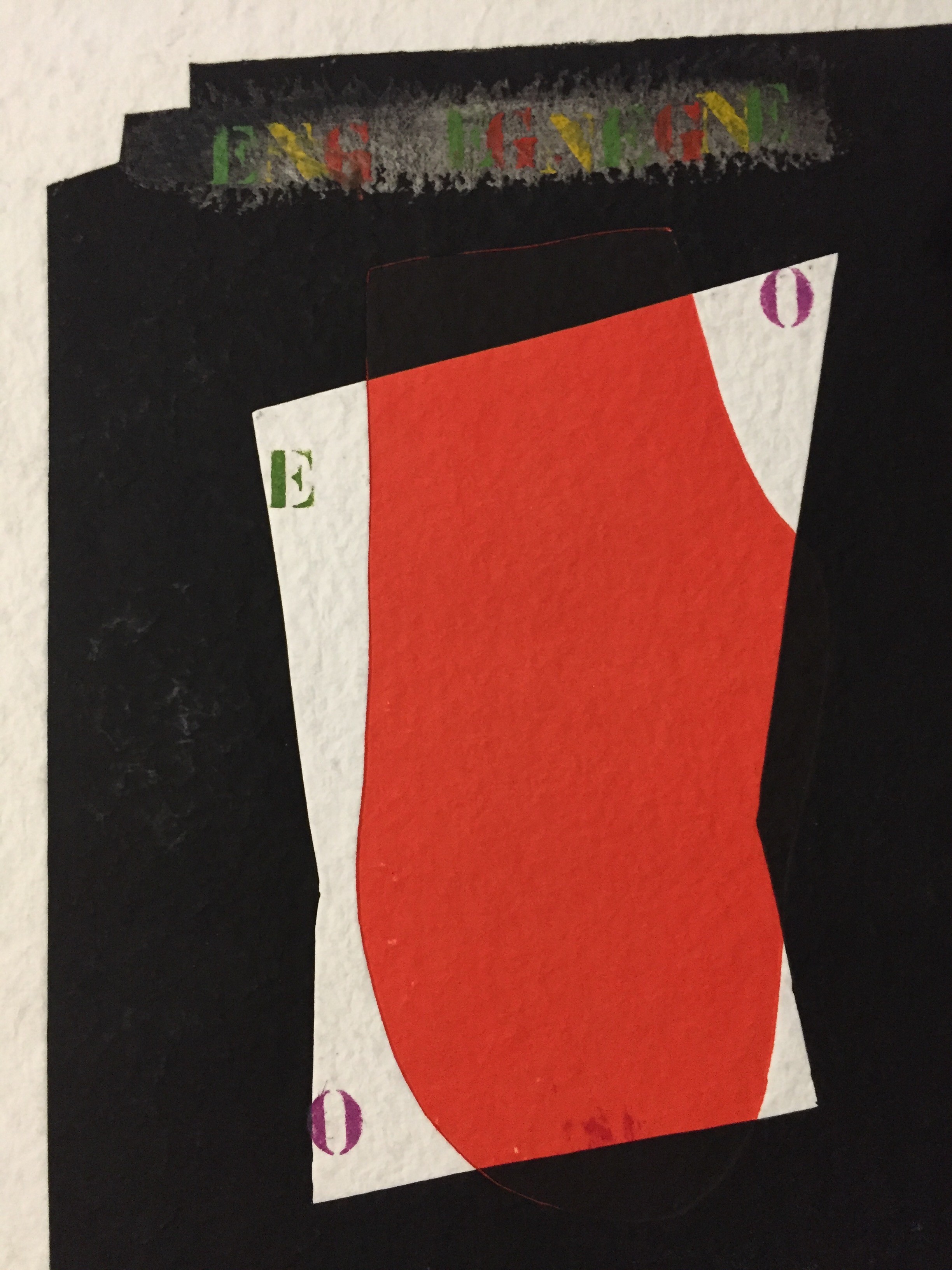 A black and red poster with a red and white design.