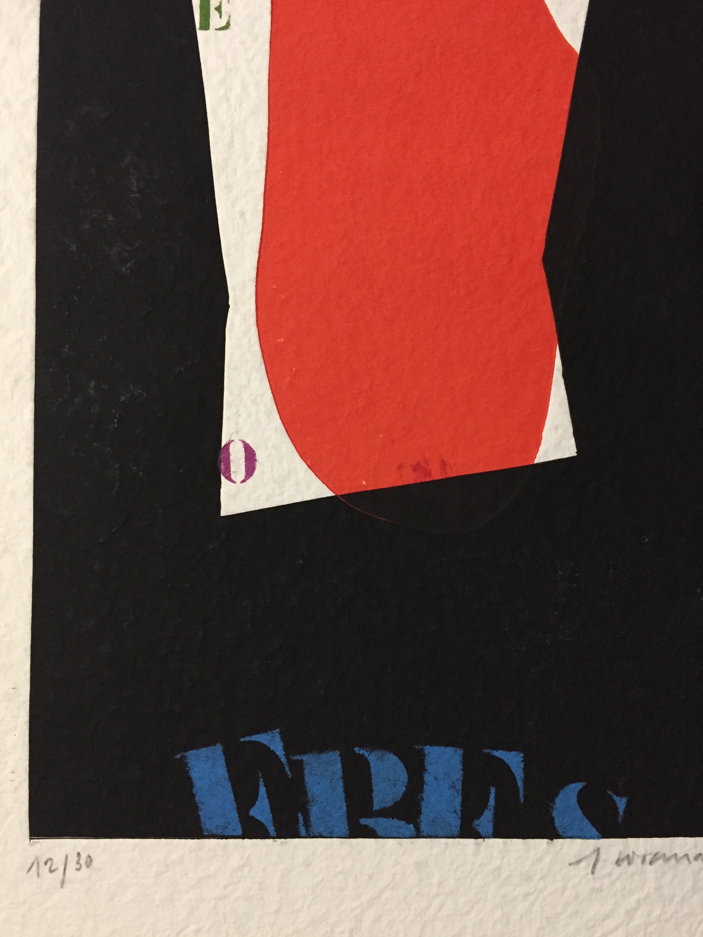 A black and red poster with a red and white design.