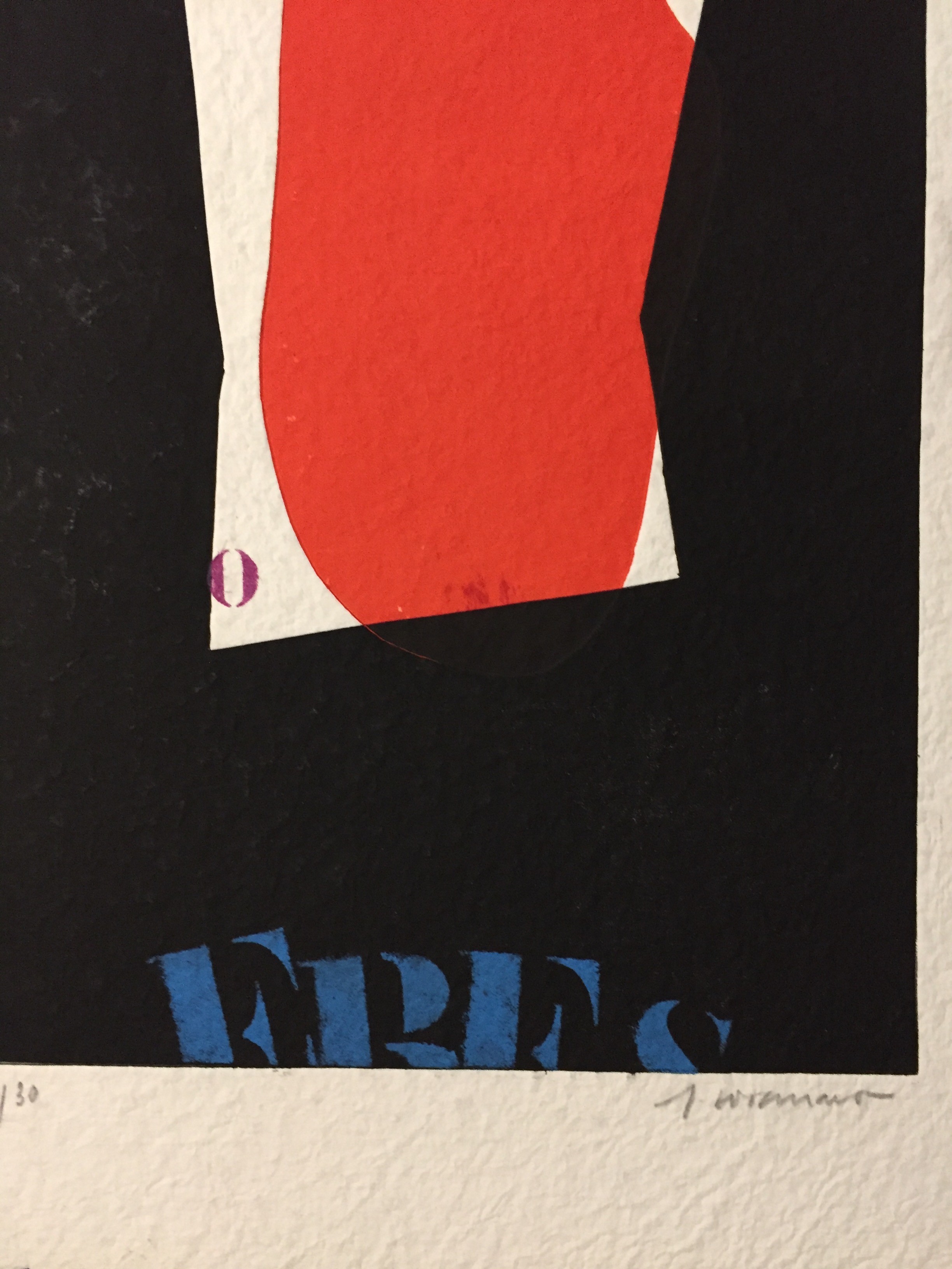 A black and red poster with a red and white design.