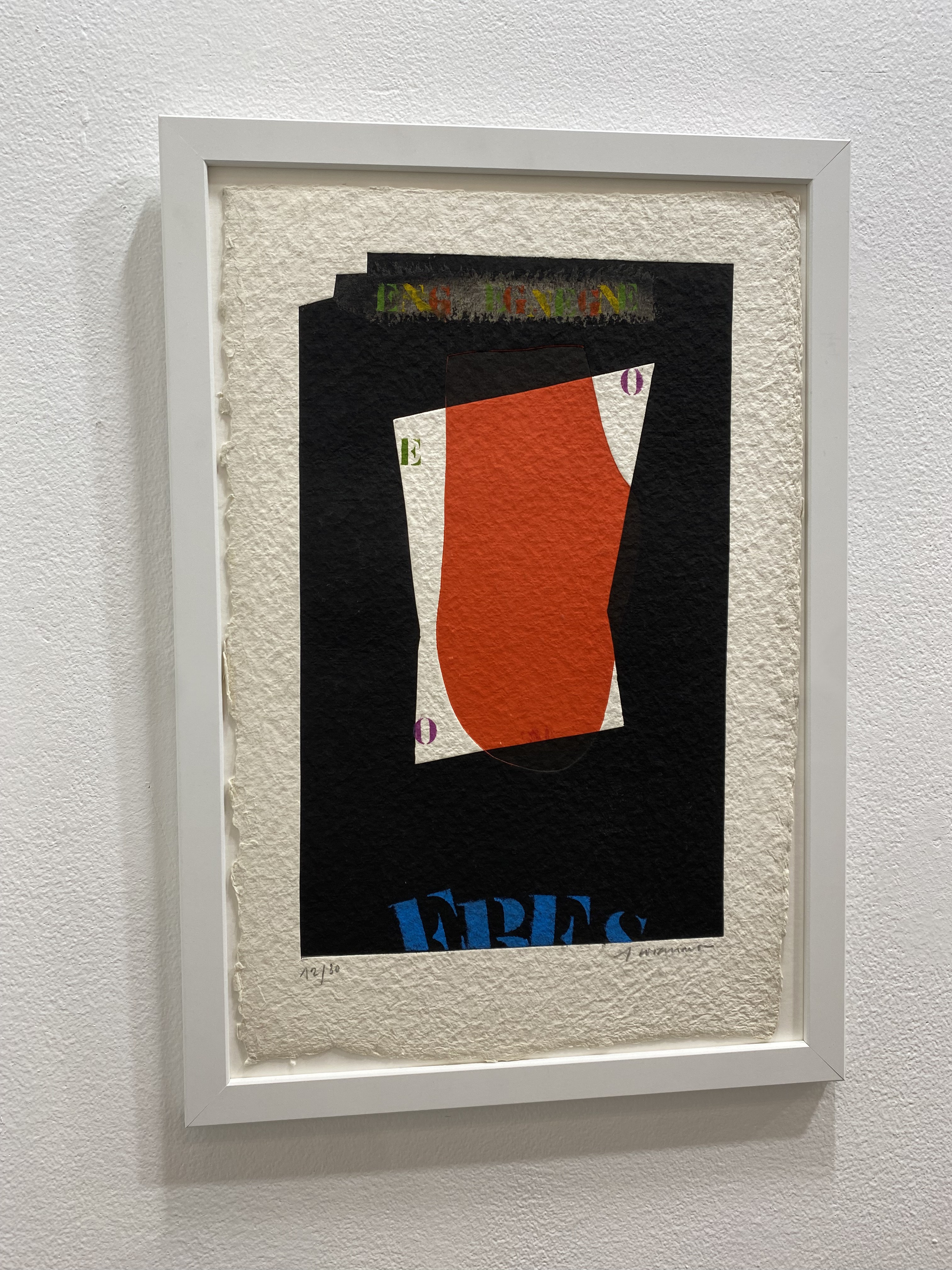 A black and red poster with a red and white design.