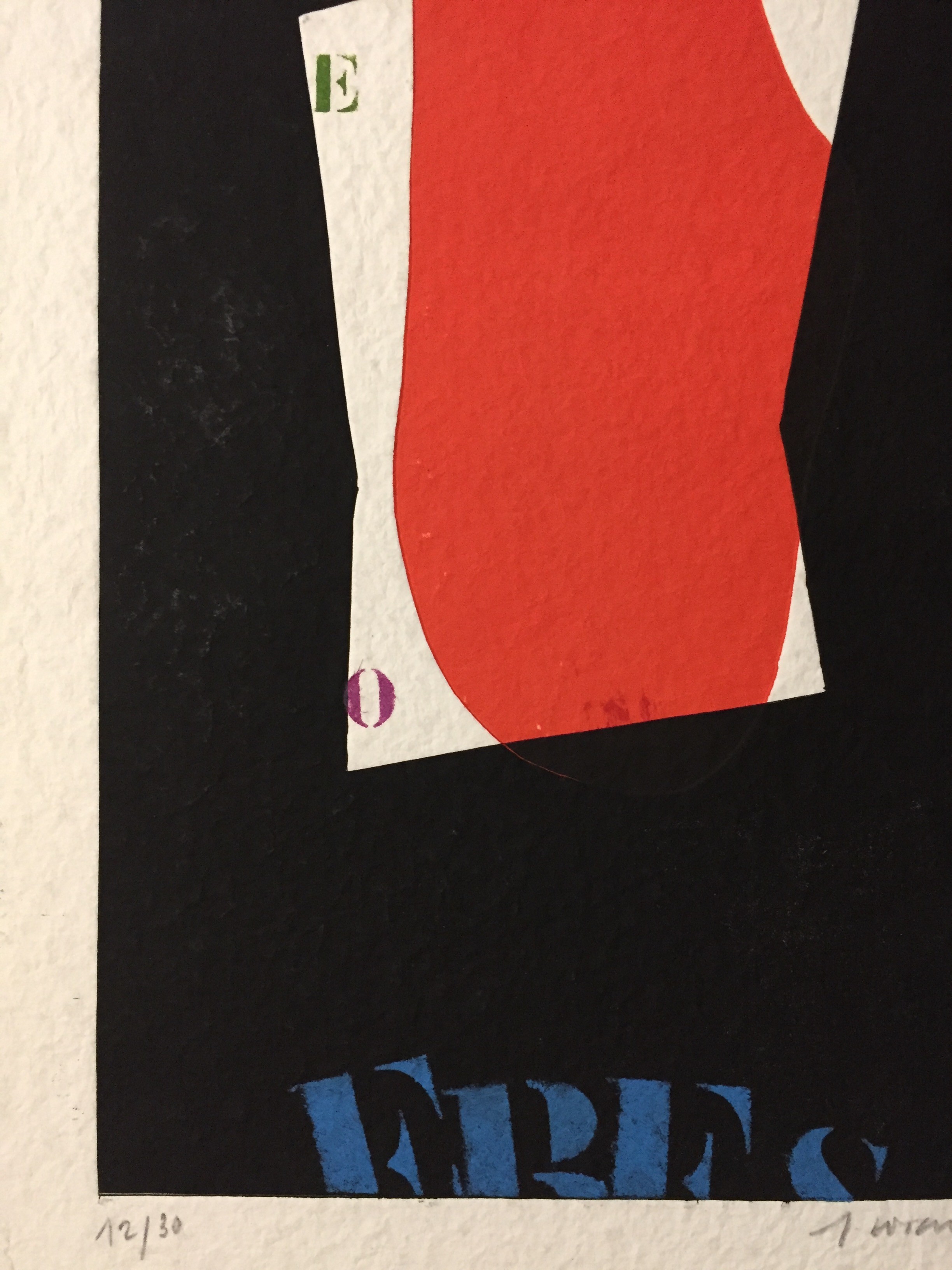 A black and red poster with a red and white design.