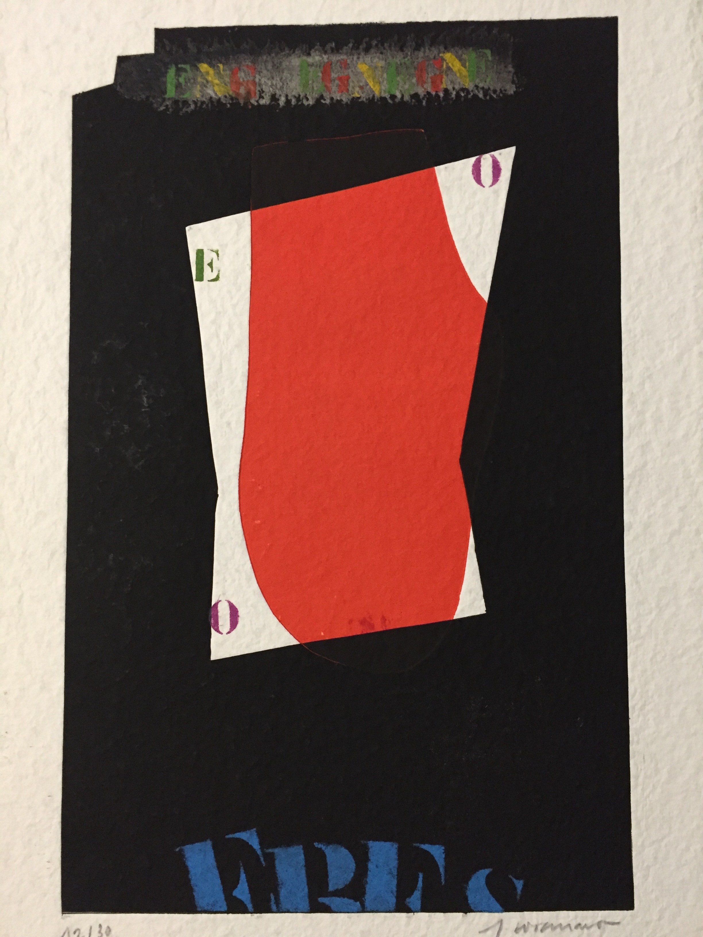 A black and red poster with a red and white design.