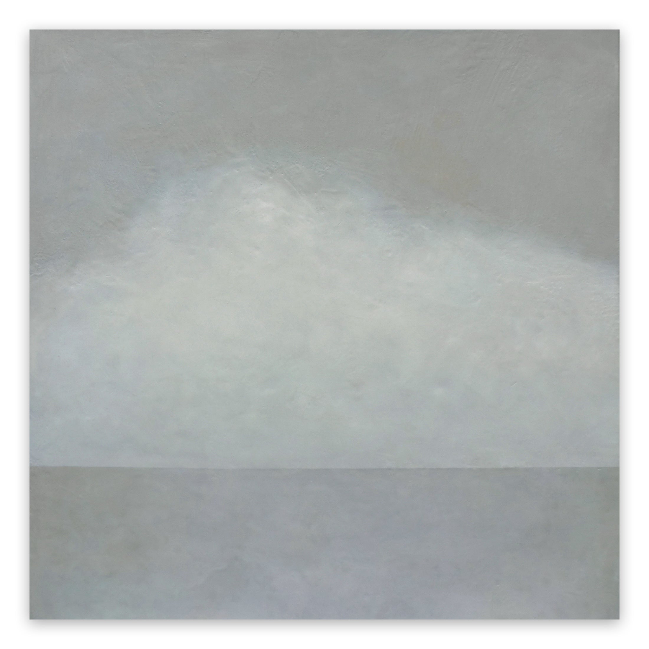 A painting of a cloudy sky over a body of water.