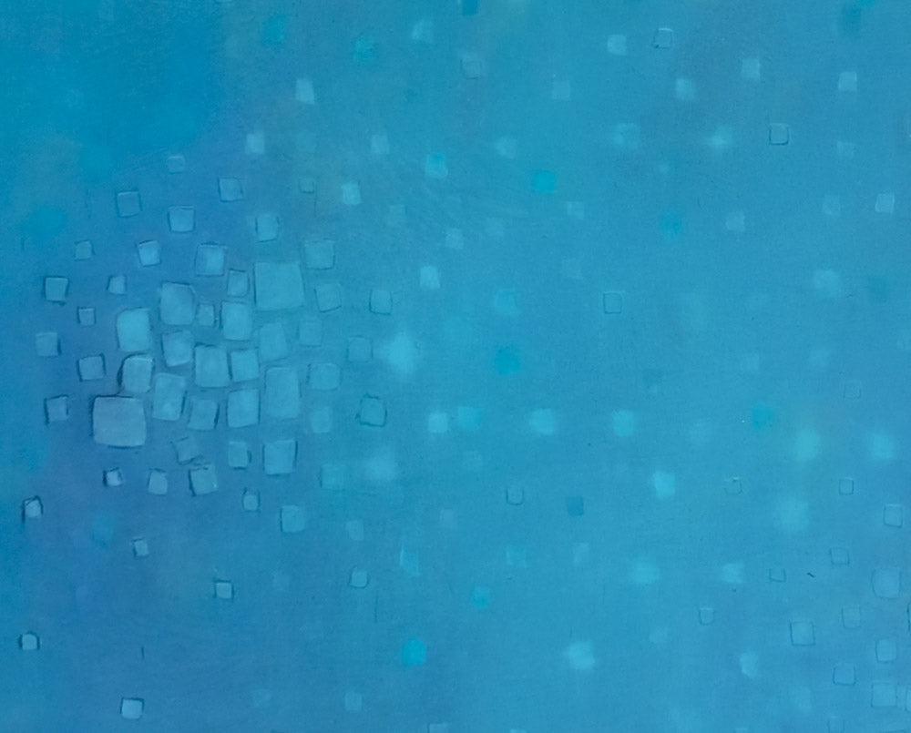 Artwork by Janise Yntema, Atlantis, Made of Beeswax, resin, pigment and paper on panel 