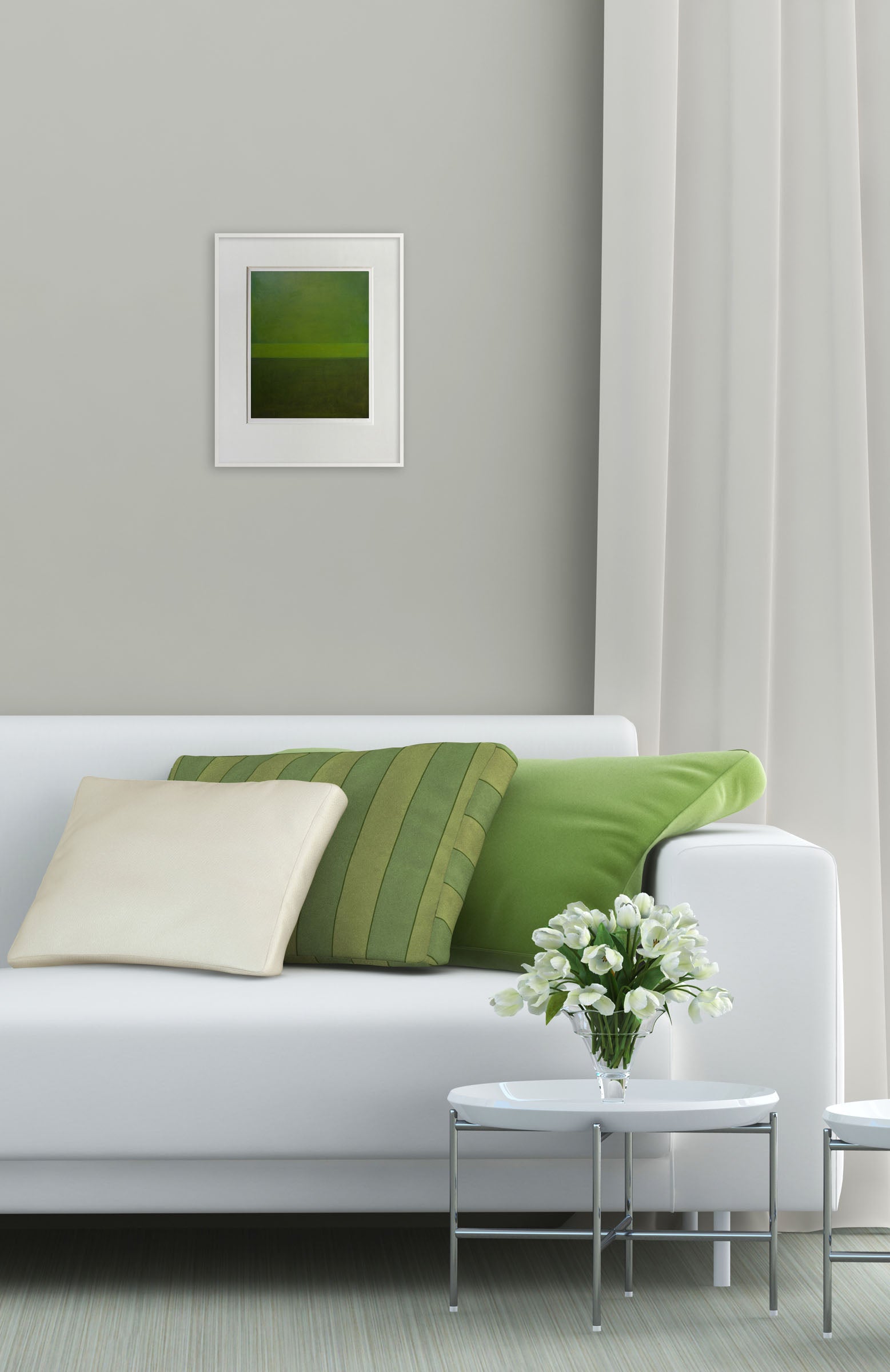 Artwork by Janise Yntema, Linear Moss, Made of Cold wax and oil stick on canvas paper 