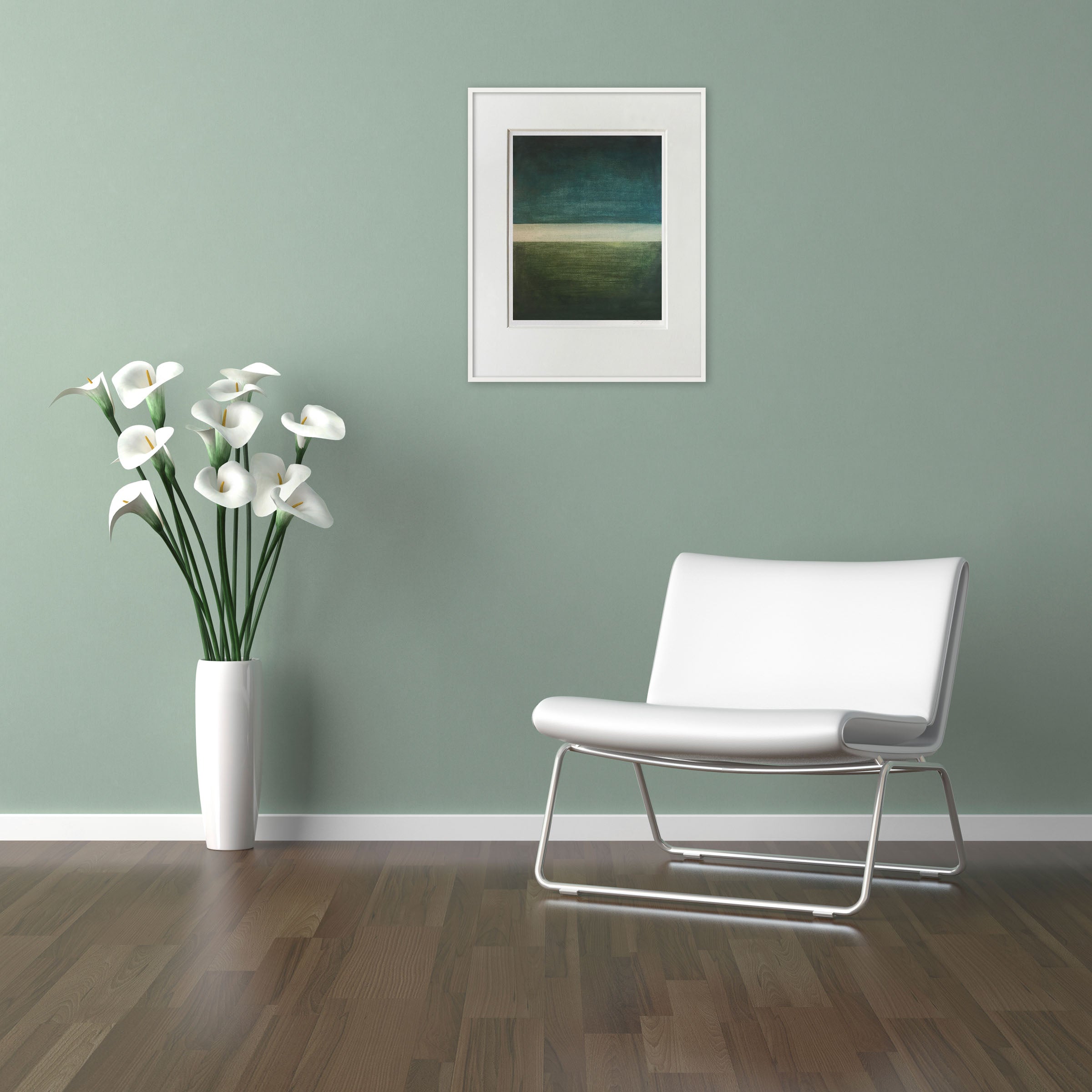 Artwork by Janise Yntema, Linear Still, Made of Cold wax and oil stick on canvas paper 