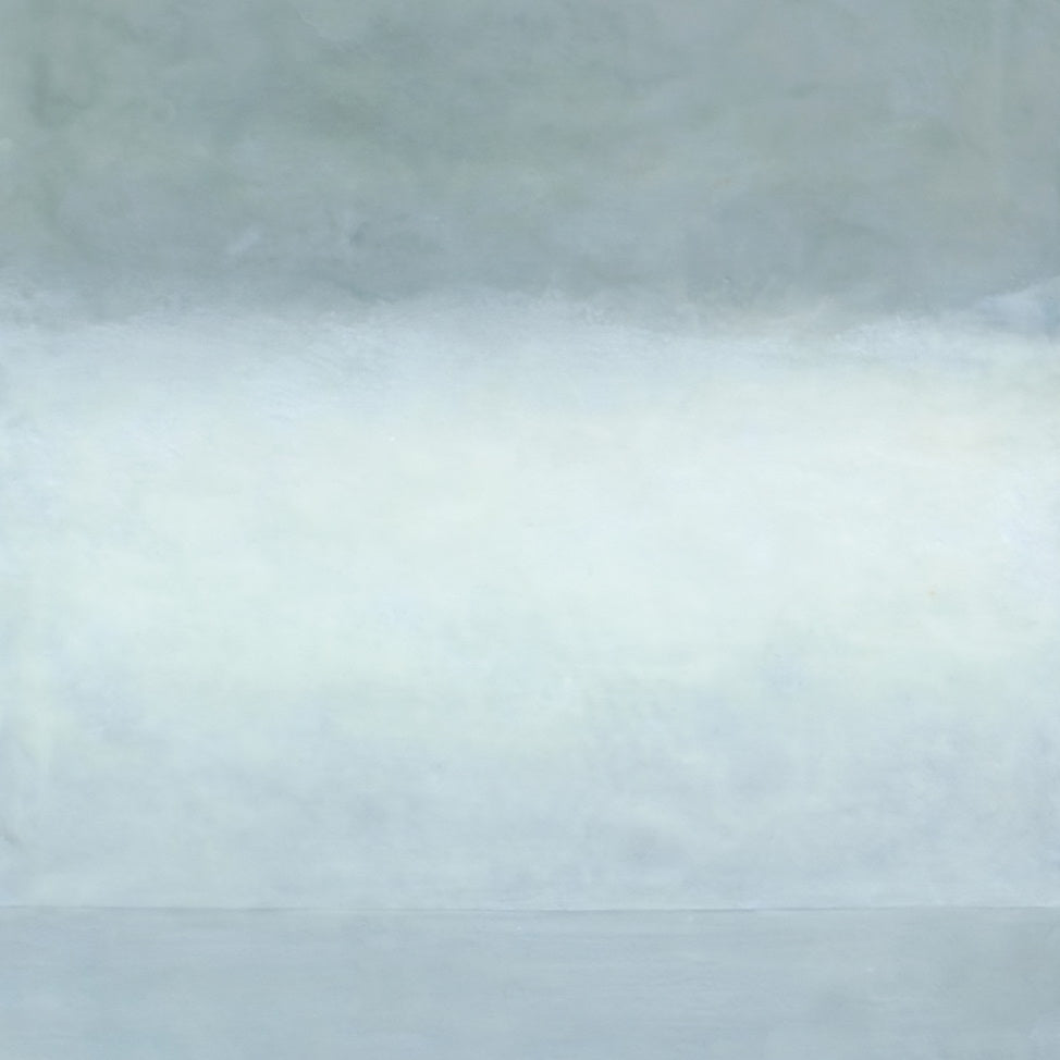 A painting of two squares of blue and white on a white background.