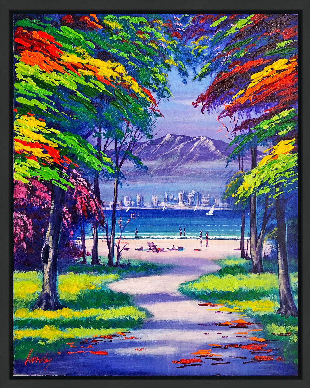 Eliat (framed original painting on canvas) by Janos Kardos, 2016