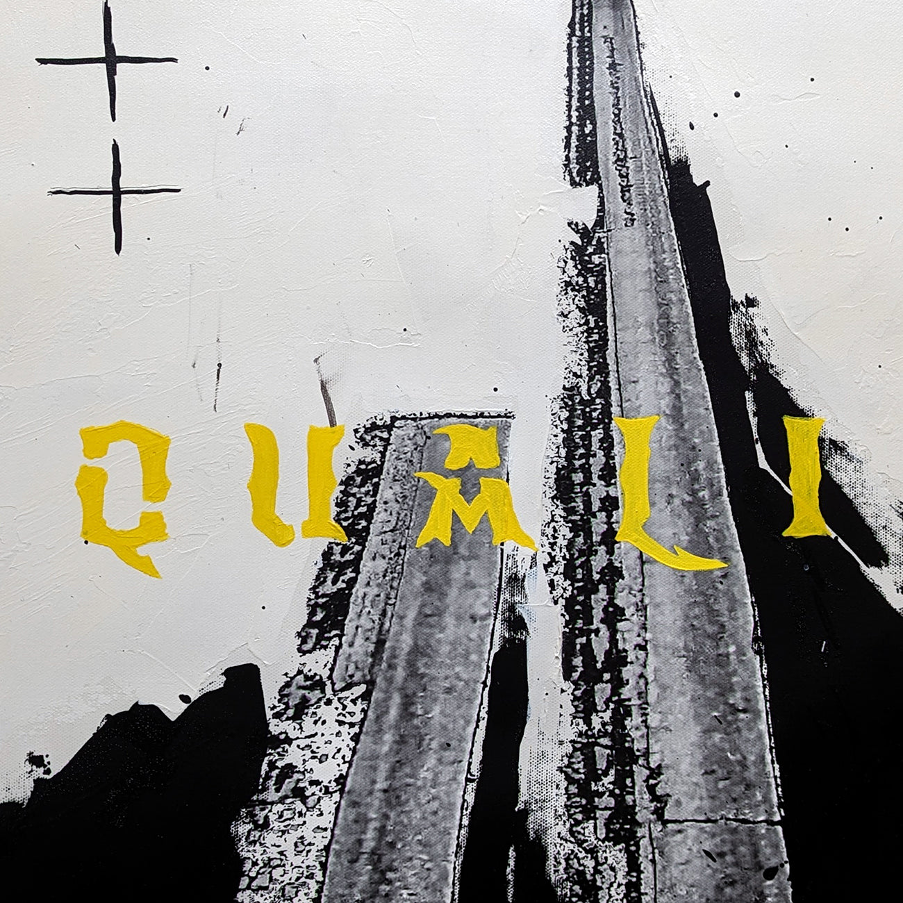 A black and white poster with the word equalize written on it.