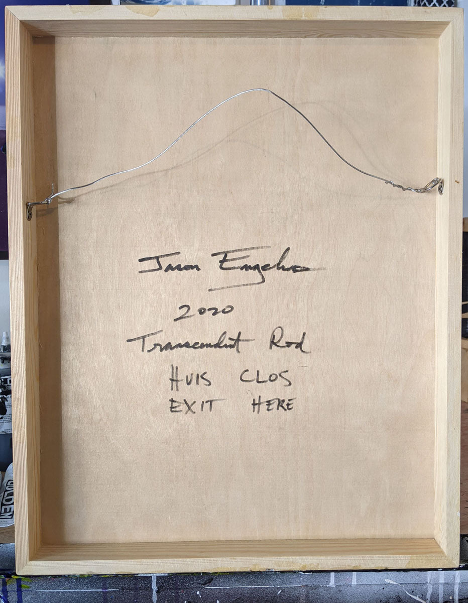 A poster with a picture of a road going through a tunnel.