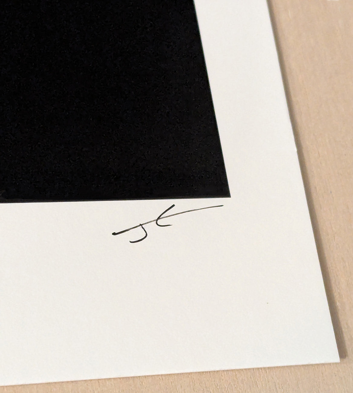 A picture frame with a blue and white background.