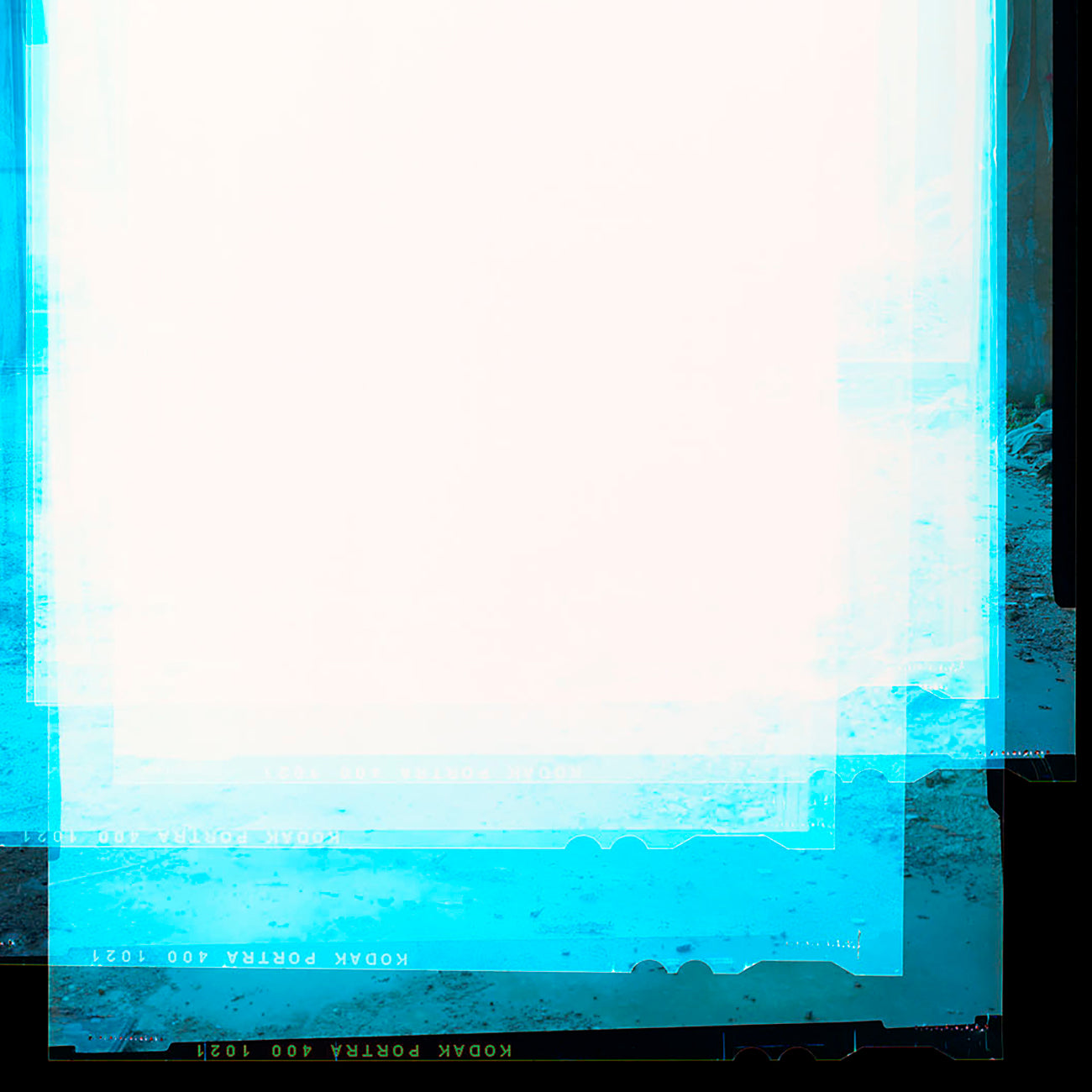 A picture frame with a blue and white background.