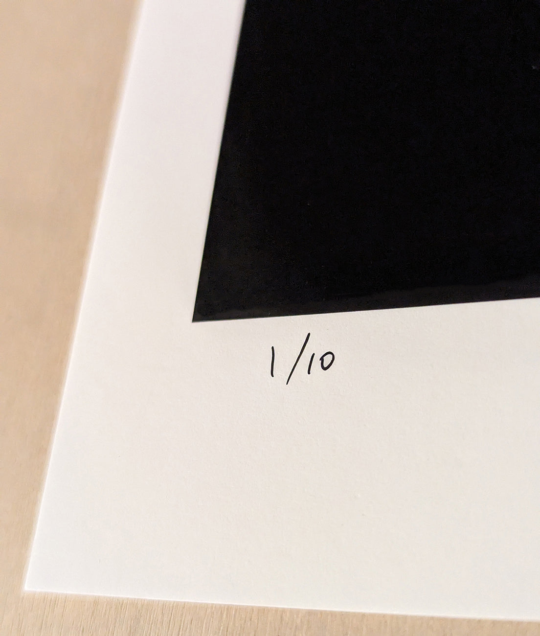 A picture frame with a blue and white background.