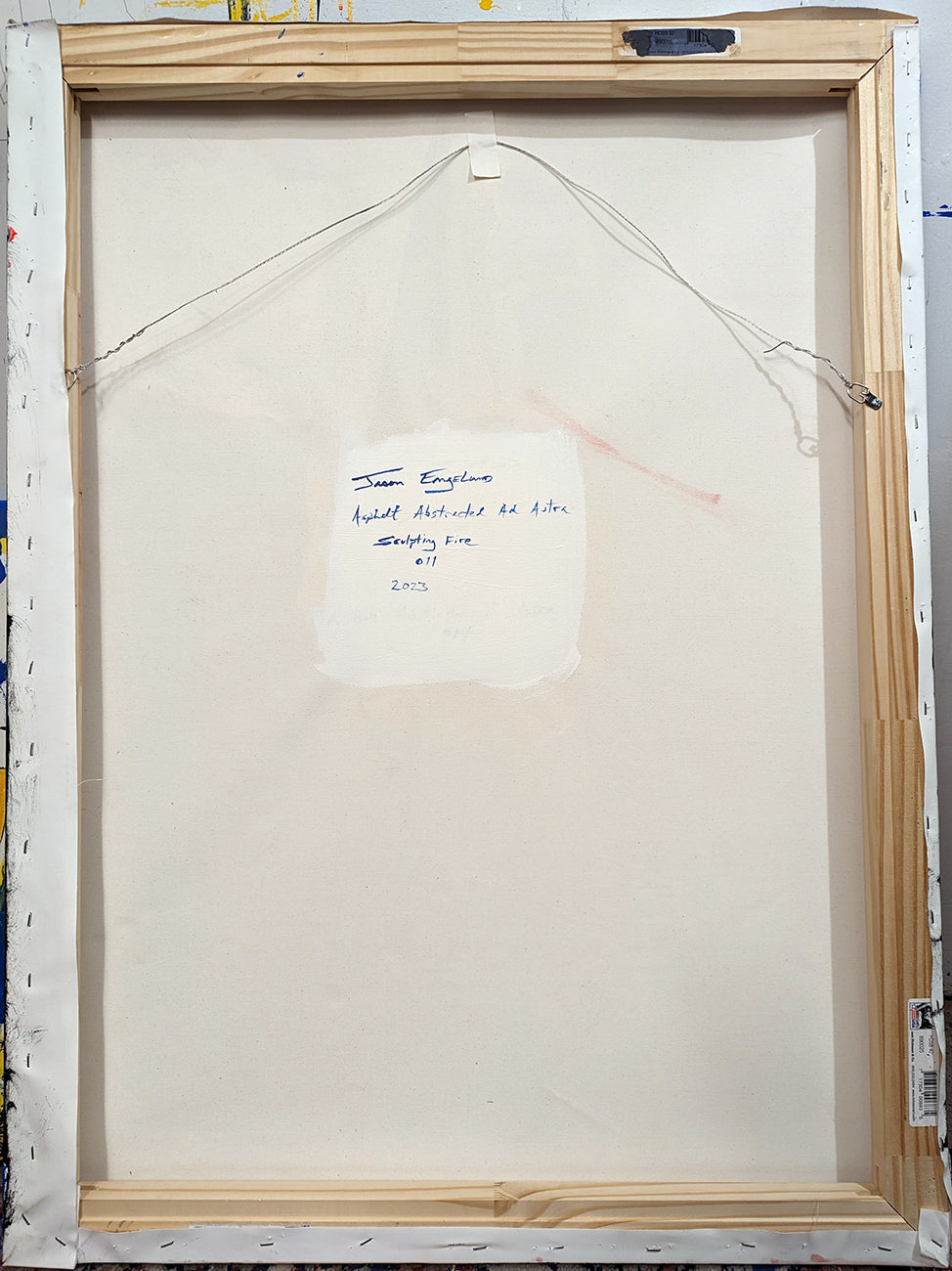 A painting of a yellow and black abstract painting on a white background.