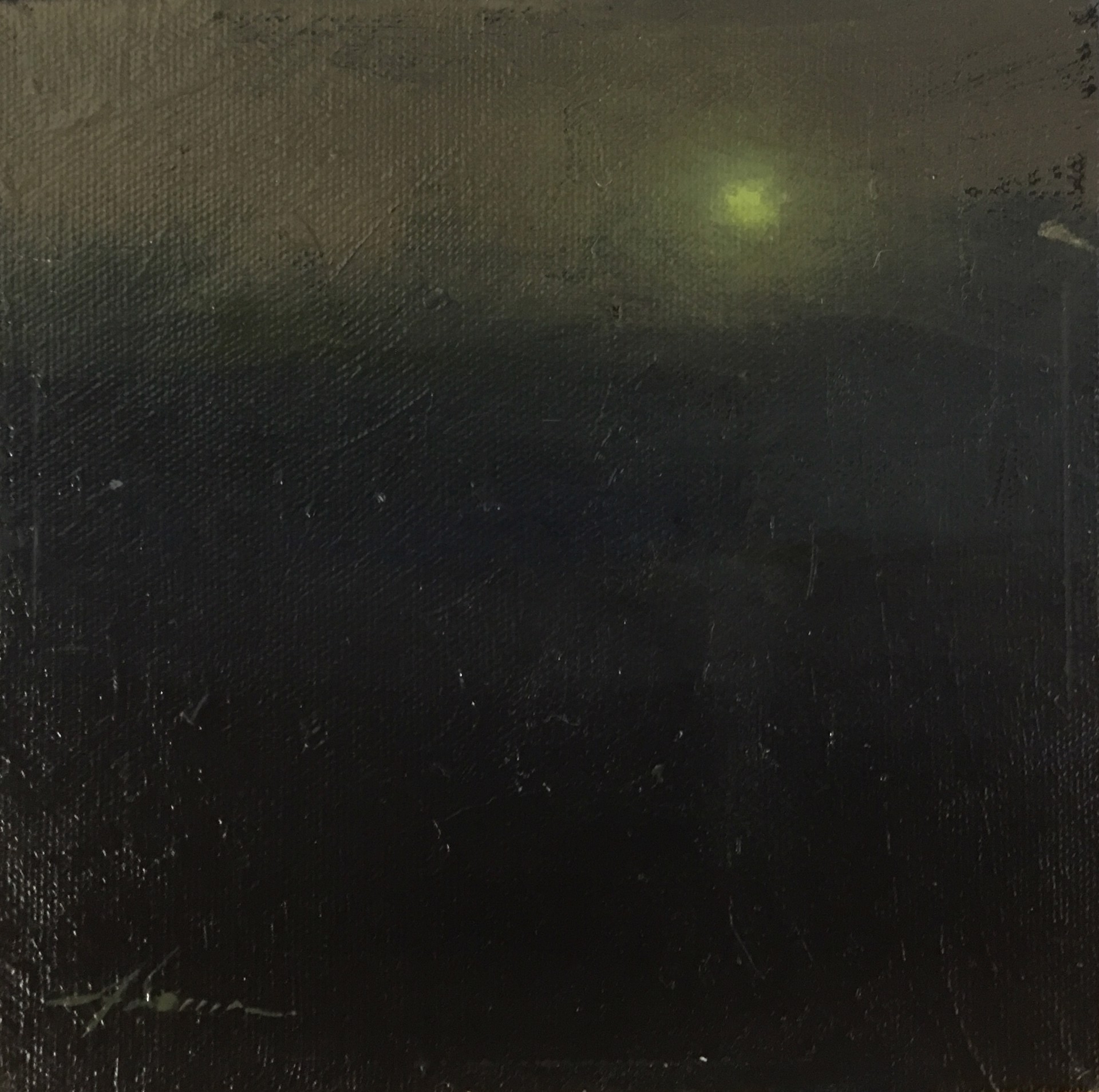 A painting of a full moon in the night sky.