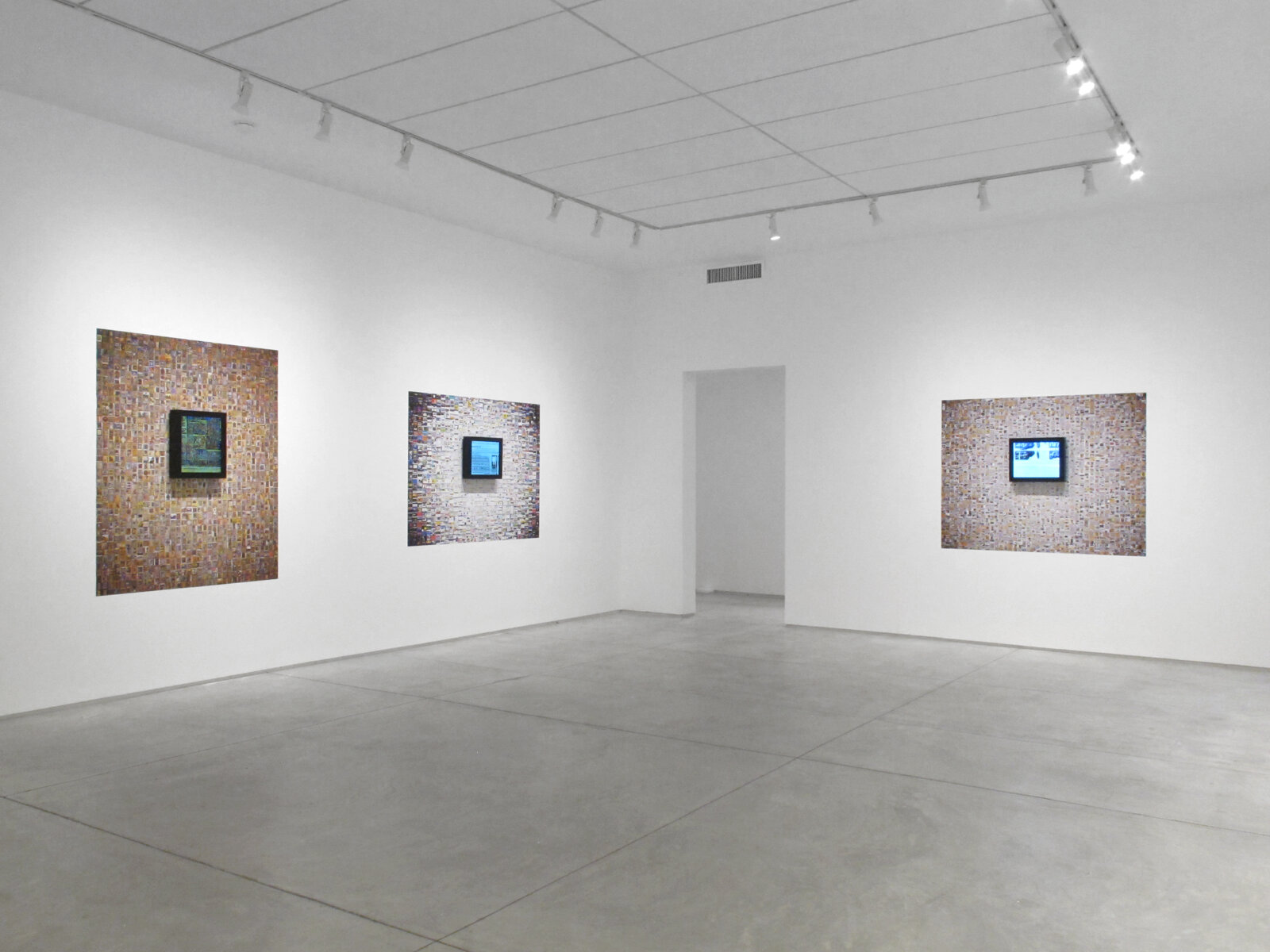 Artwork by Jason Salavon, Narrative Walk (Illuminated Manuscripts), Made of Wallpaper, real-time video, custom software, framed monitor / Edition of 3 