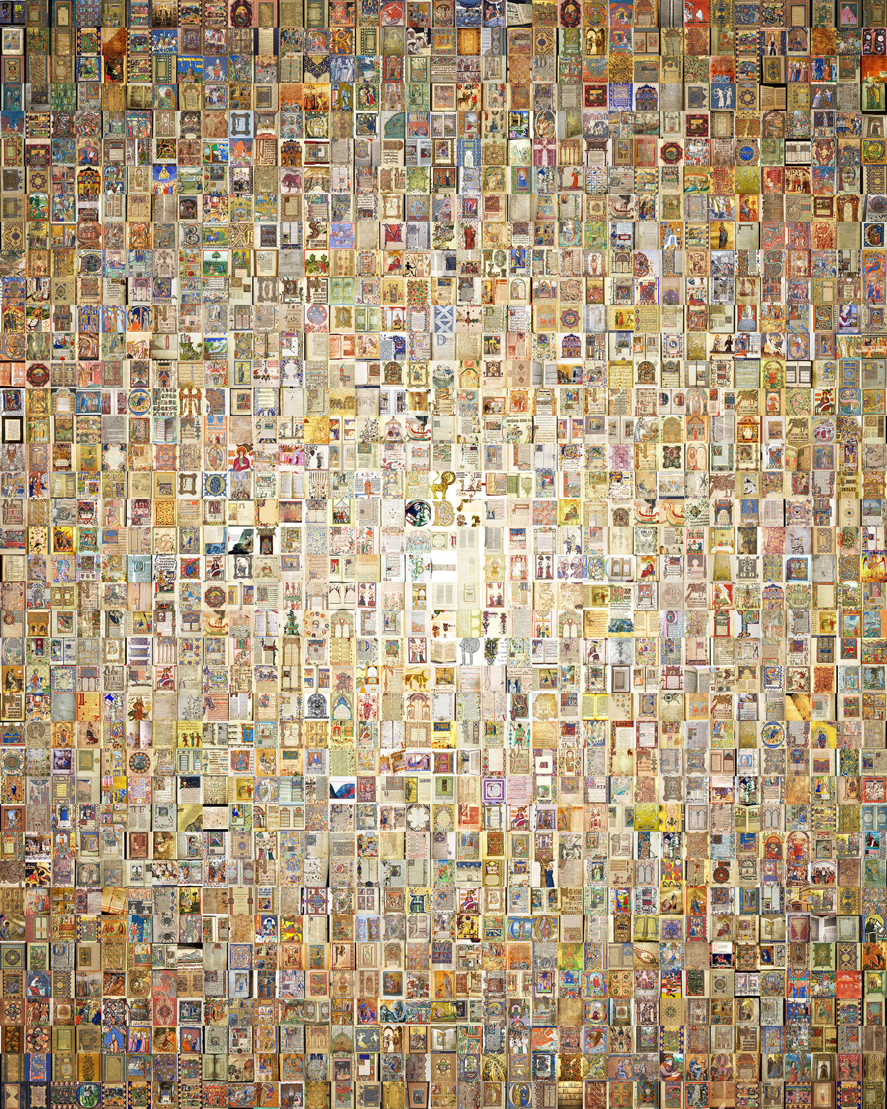 Artwork by Jason Salavon, Narrative Walk (Illuminated Manuscripts), Made of Wallpaper, real-time video, custom software, framed monitor / Edition of 3 