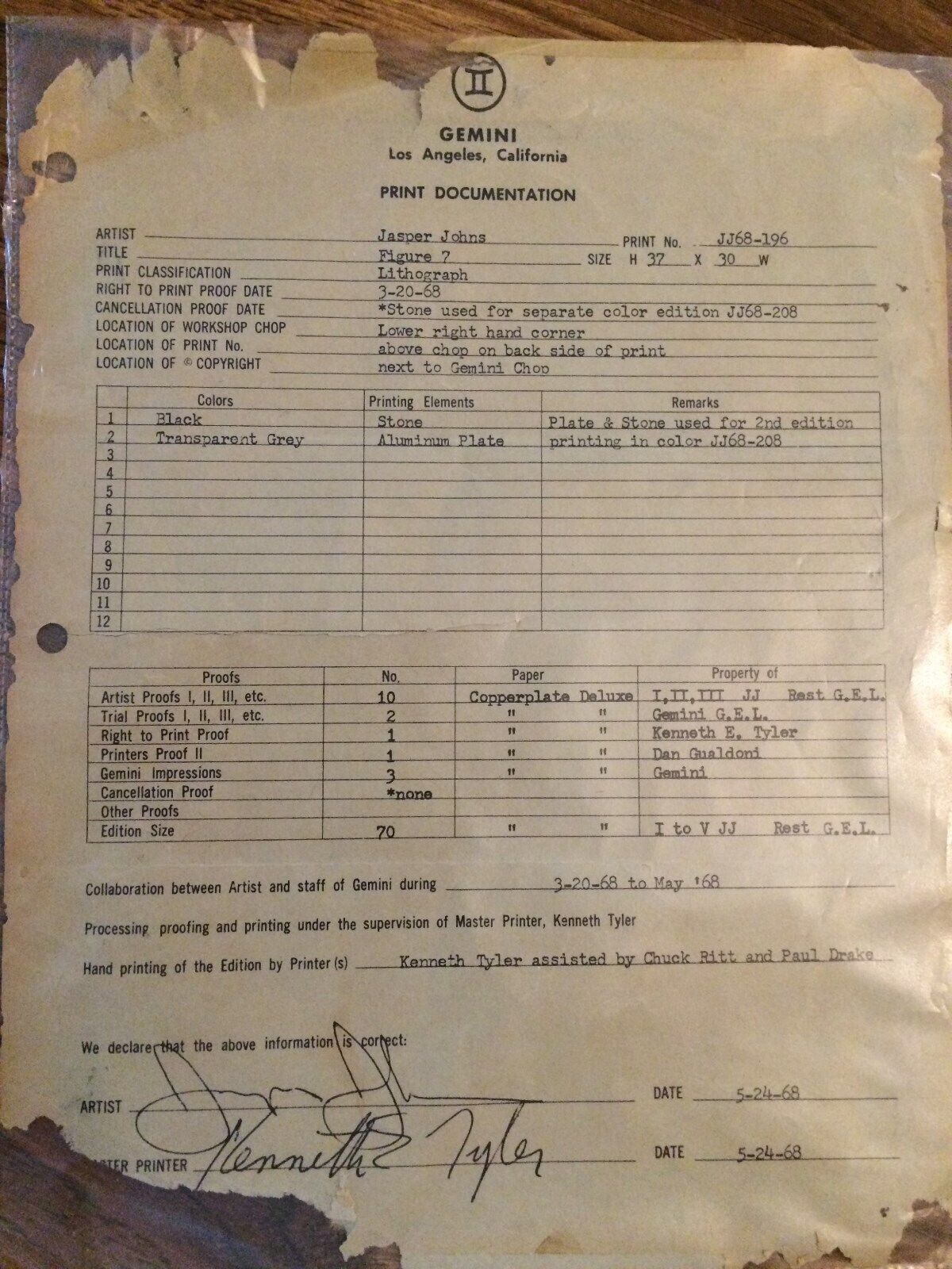 Artwork by Jasper Johns, Figure 7, Black Numerals Series, Made of Lithograph 
