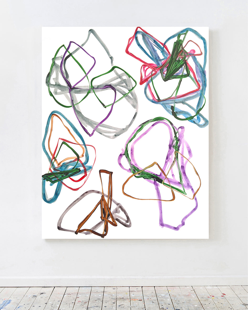 A drawing of a bunch of different colored shapes.