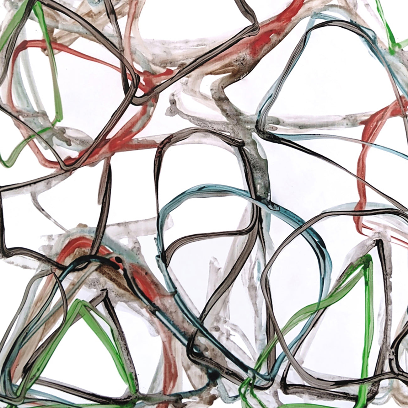 A drawing of a bunch of different colored lines on a white background.