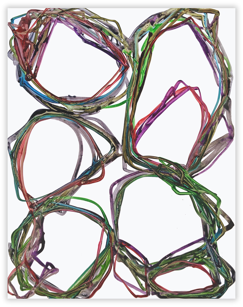 A drawing of a bunch of different colored wires.