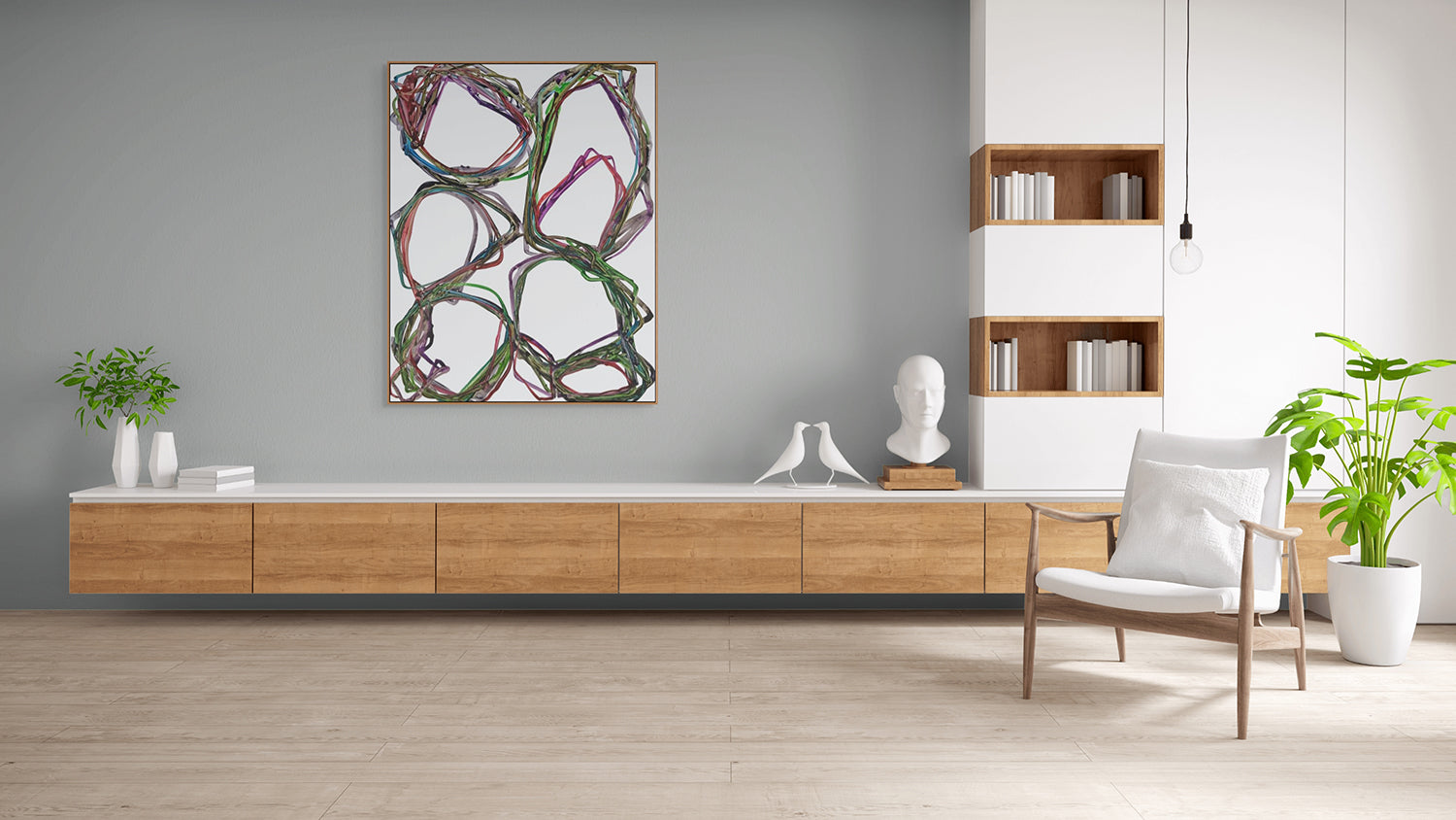 A drawing of a bunch of different colored wires.
