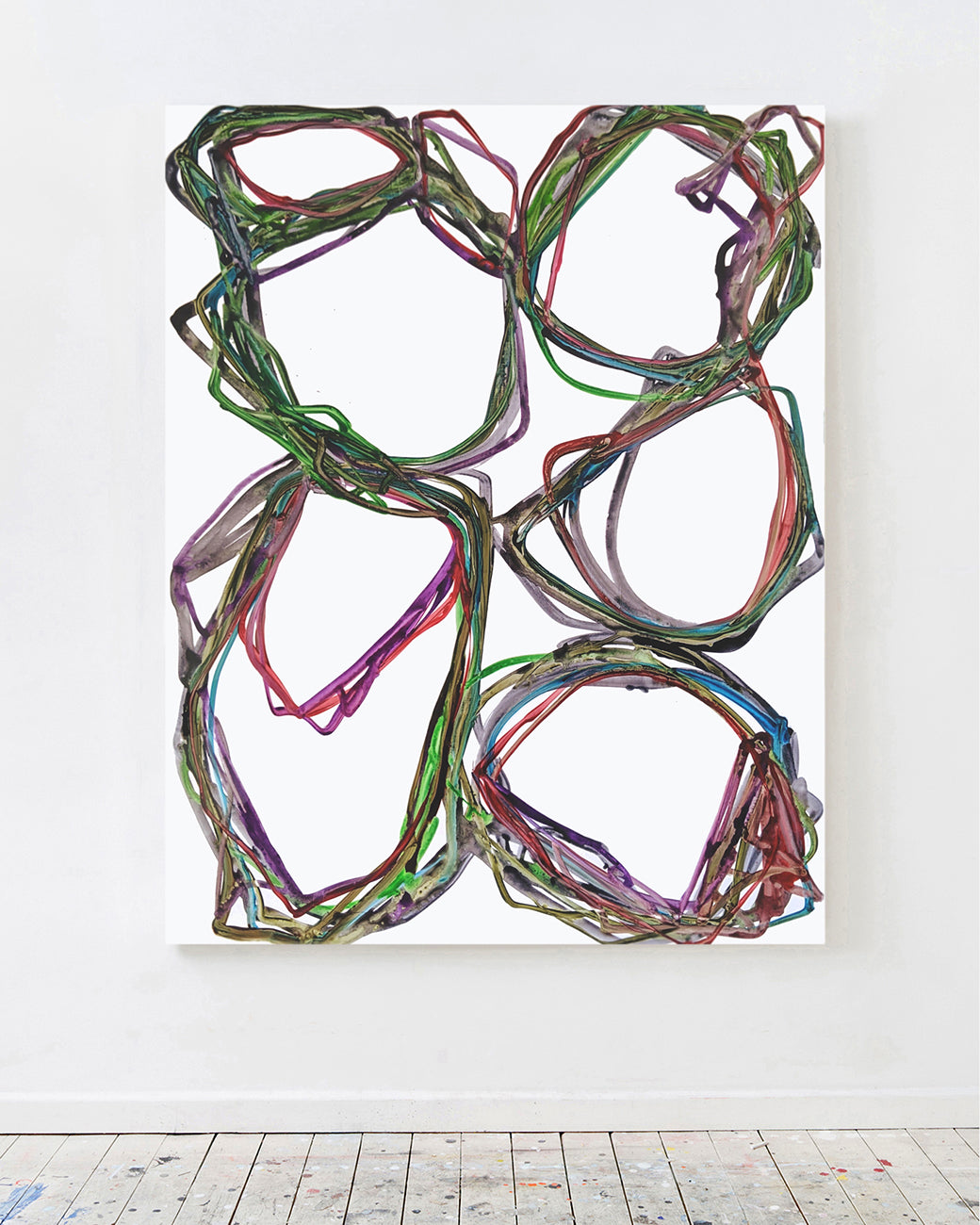 A drawing of a bunch of different colored wires.