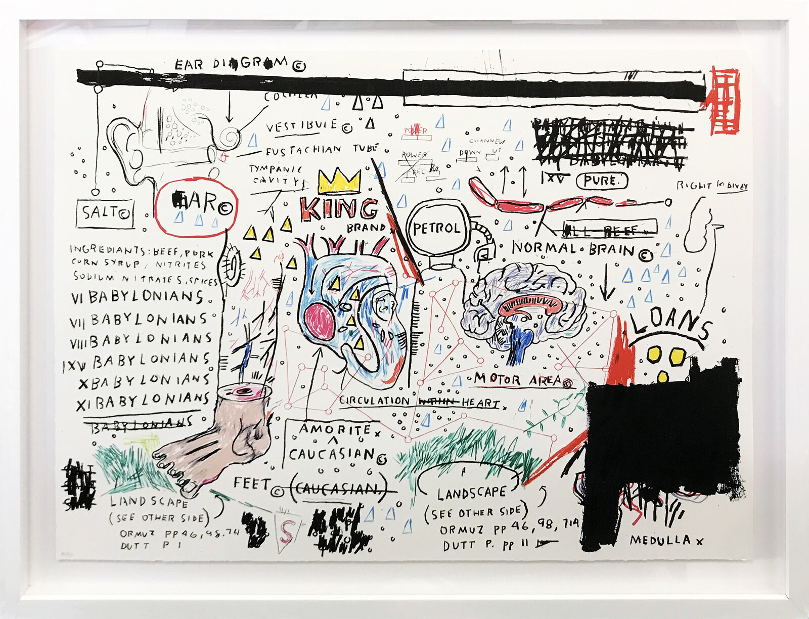 Artwork by Jean-Michel Basquiat, Portfolio Of Wolf Sausage, King Brand, Dog Leg Study And Undiscovered Genuis, Made of Screen Print 