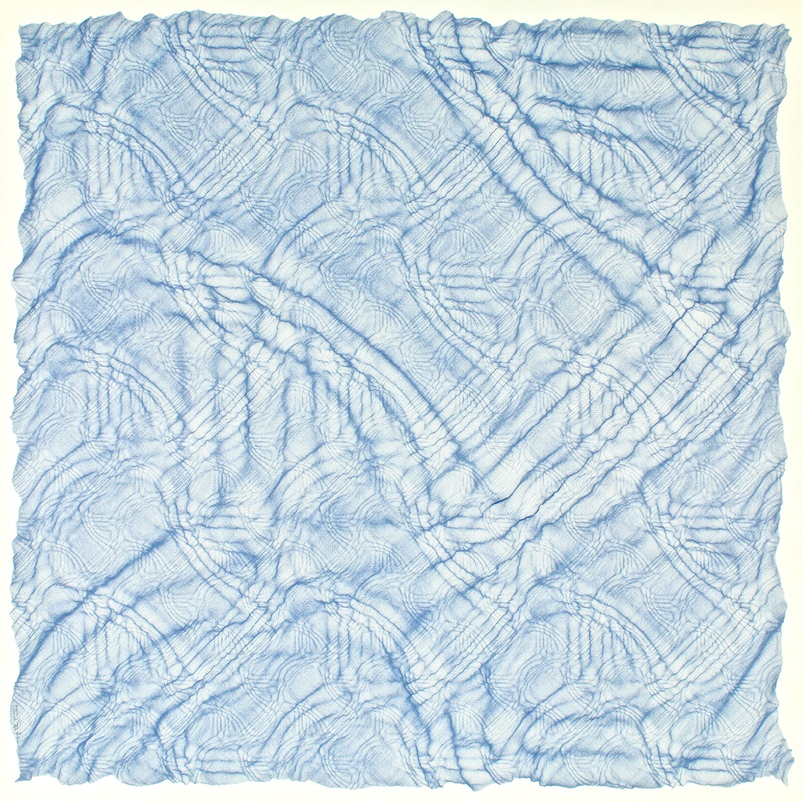 A piece of blue fabric with a pattern on it.