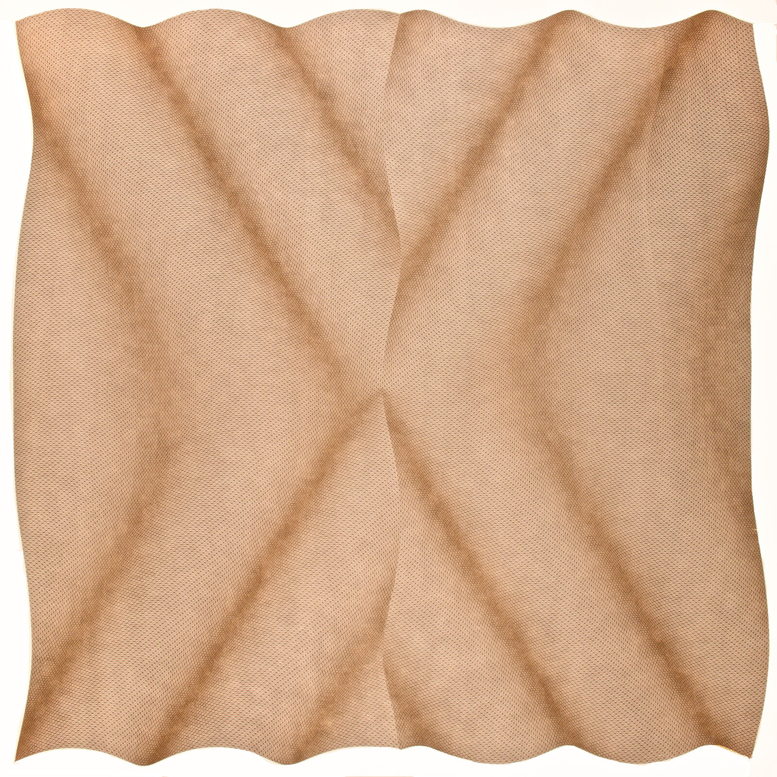 A beige fabric with a wavy pattern on it.