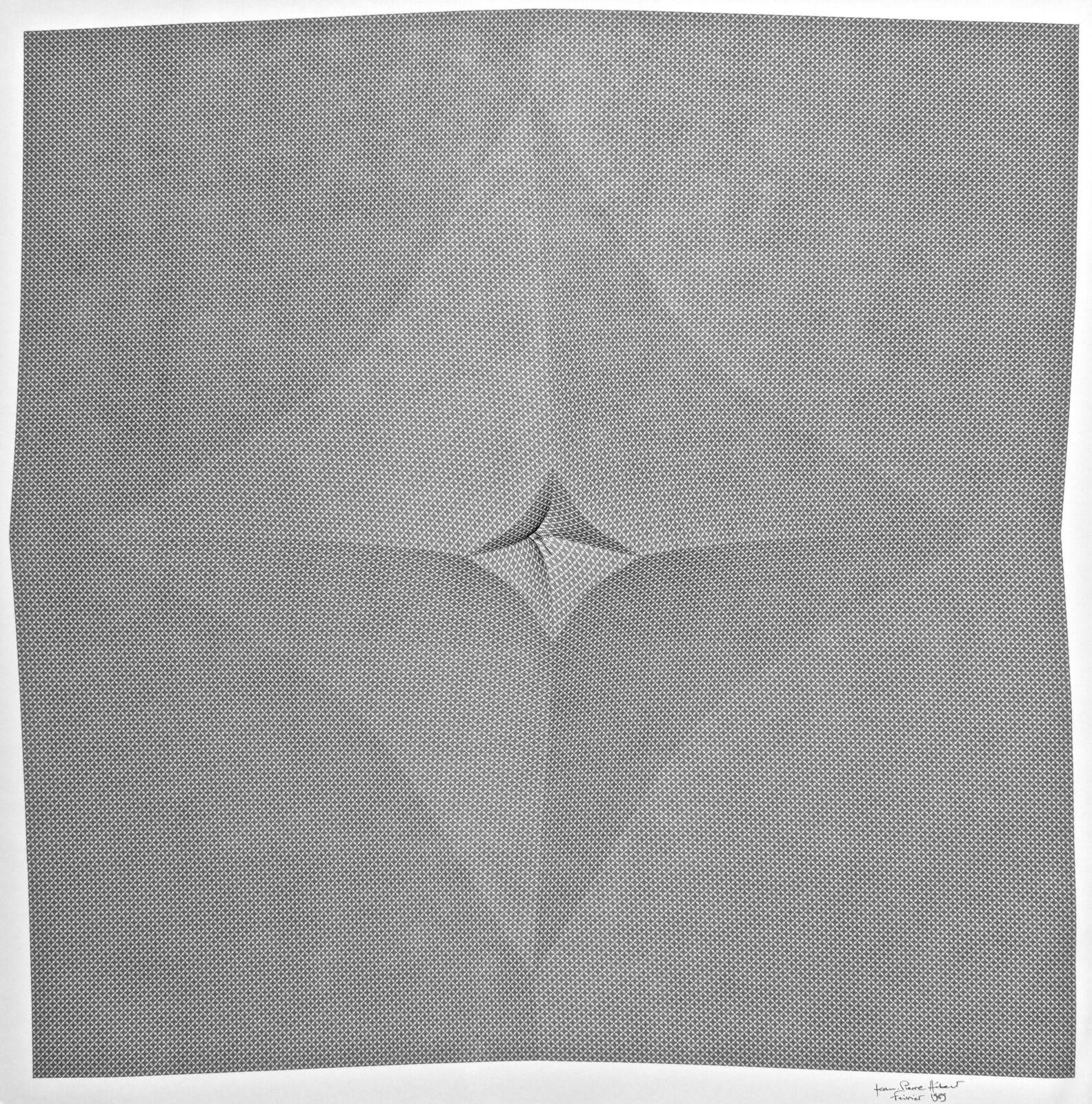 A black and white drawing of a piece of paper.