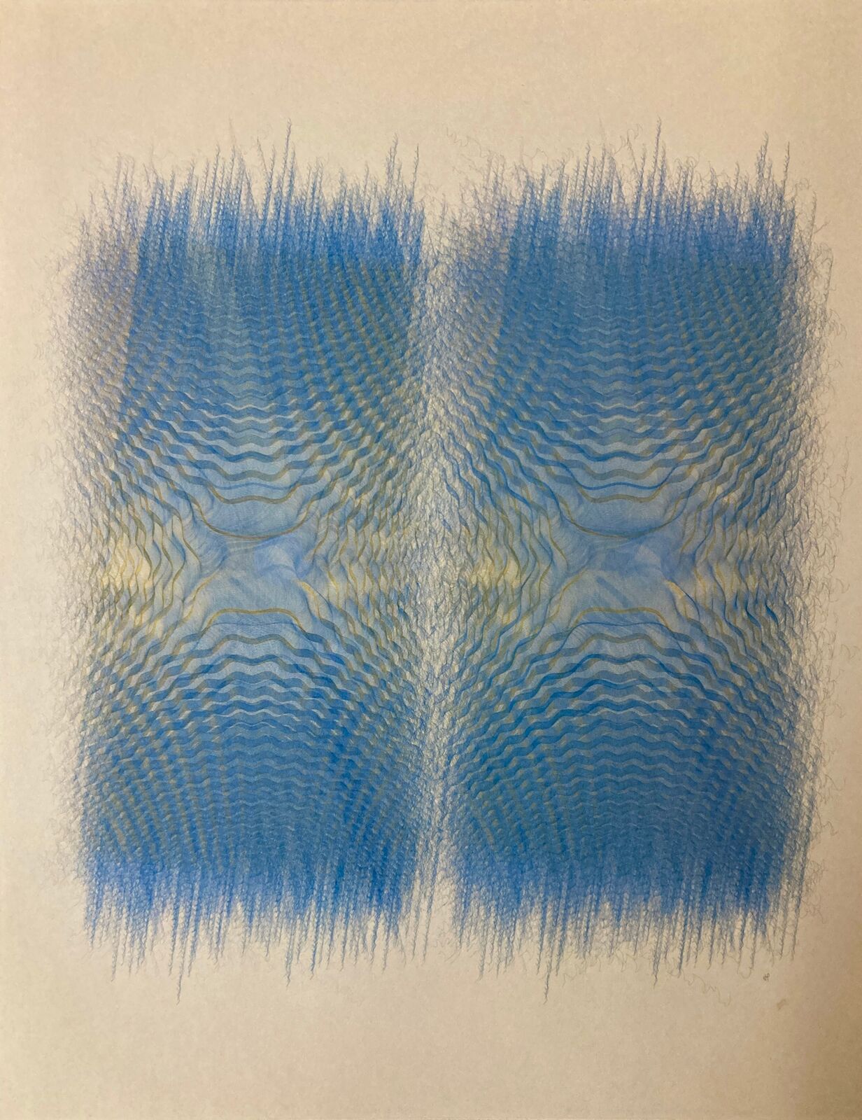 Wavelets, Blue and Ochre by Jean-Pierre Hébert, 2018