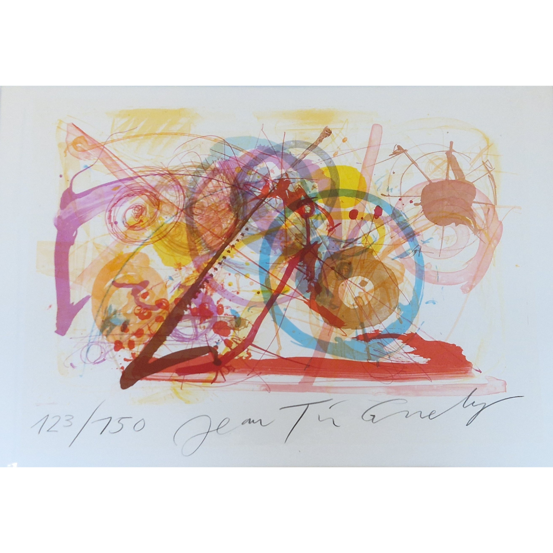 A painting of a colorful abstract painting on a white background.