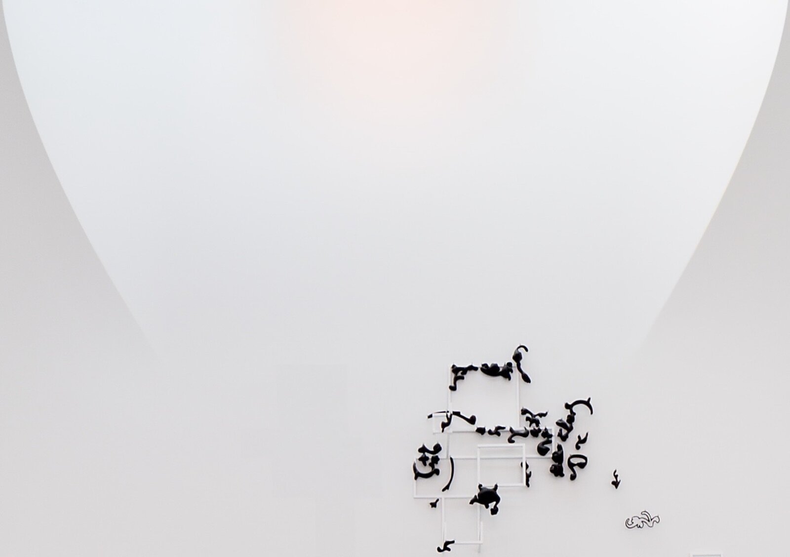 Artwork by Jeanne Quinn, True and Reasoned and Impure and Inexplicable, Made of Porcelain, steel, vinyl, wire, paint 