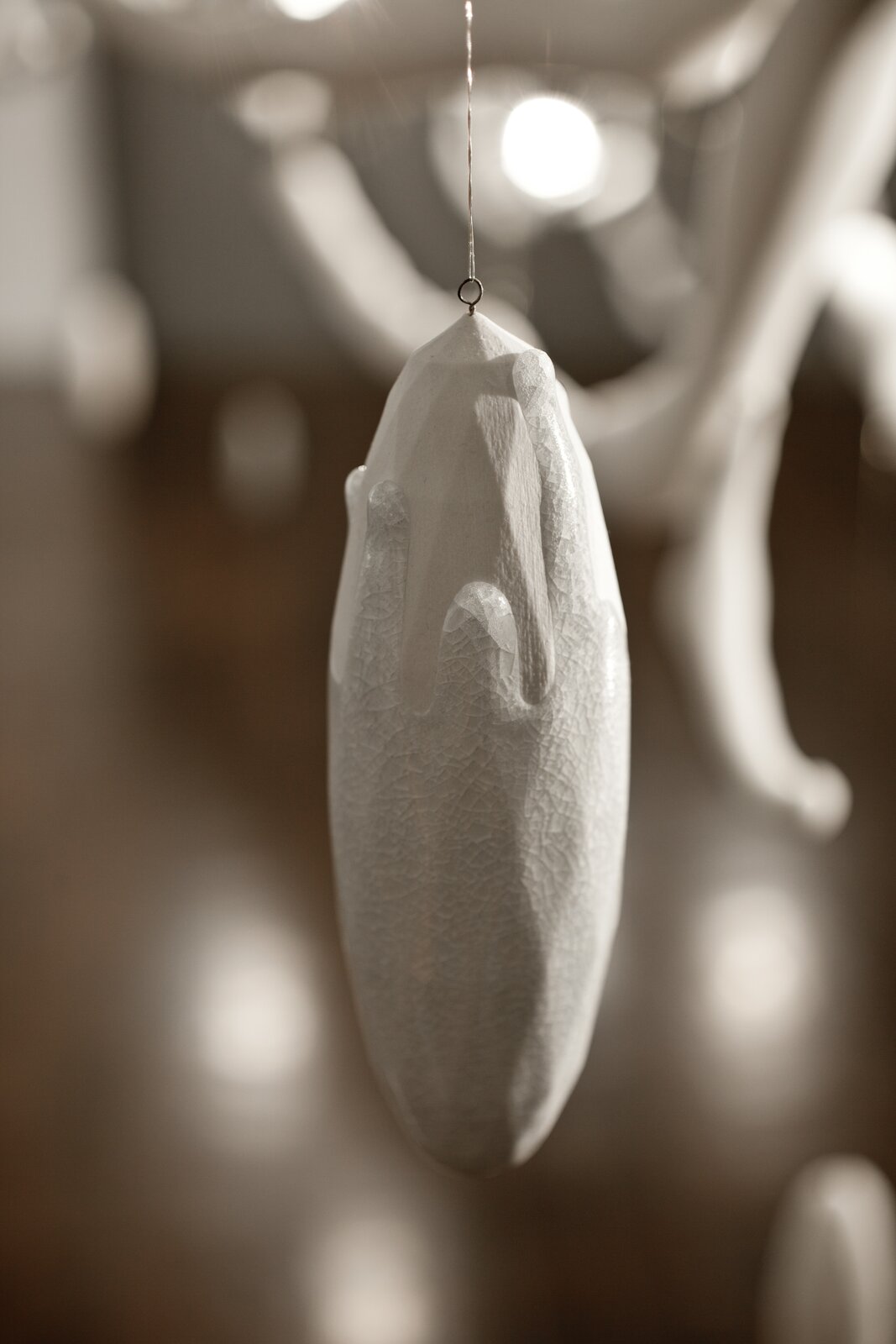 Artwork by Jeanne Quinn, You Are The Palace, You Are The Forest, Made of Porcelain, wire, paint, electrical hardware 