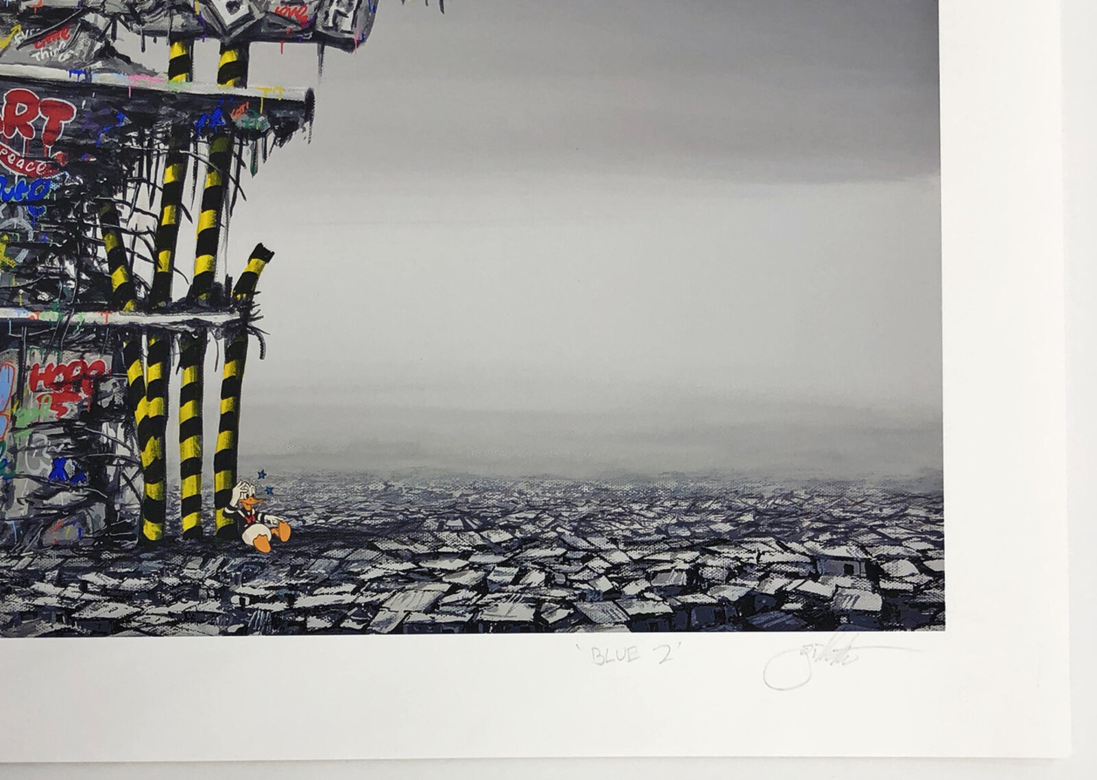 Artwork by Jeff Gillette, Ruined Sign (Embellished Roamcoach Collab), Made of Hand Embellished Screen Print 
