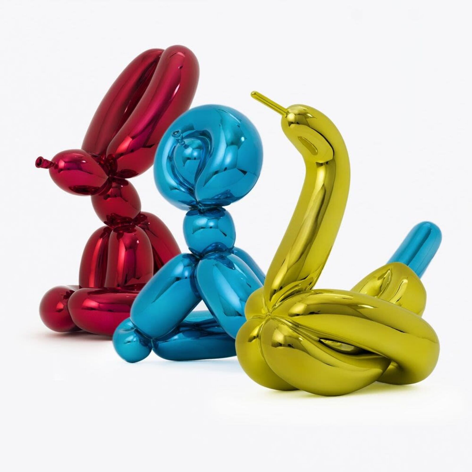 Artwork by Jeff Koons, Balloon Animals, Set I in matching edition numbers, Made of Limoges porcelain with chromatic coating 