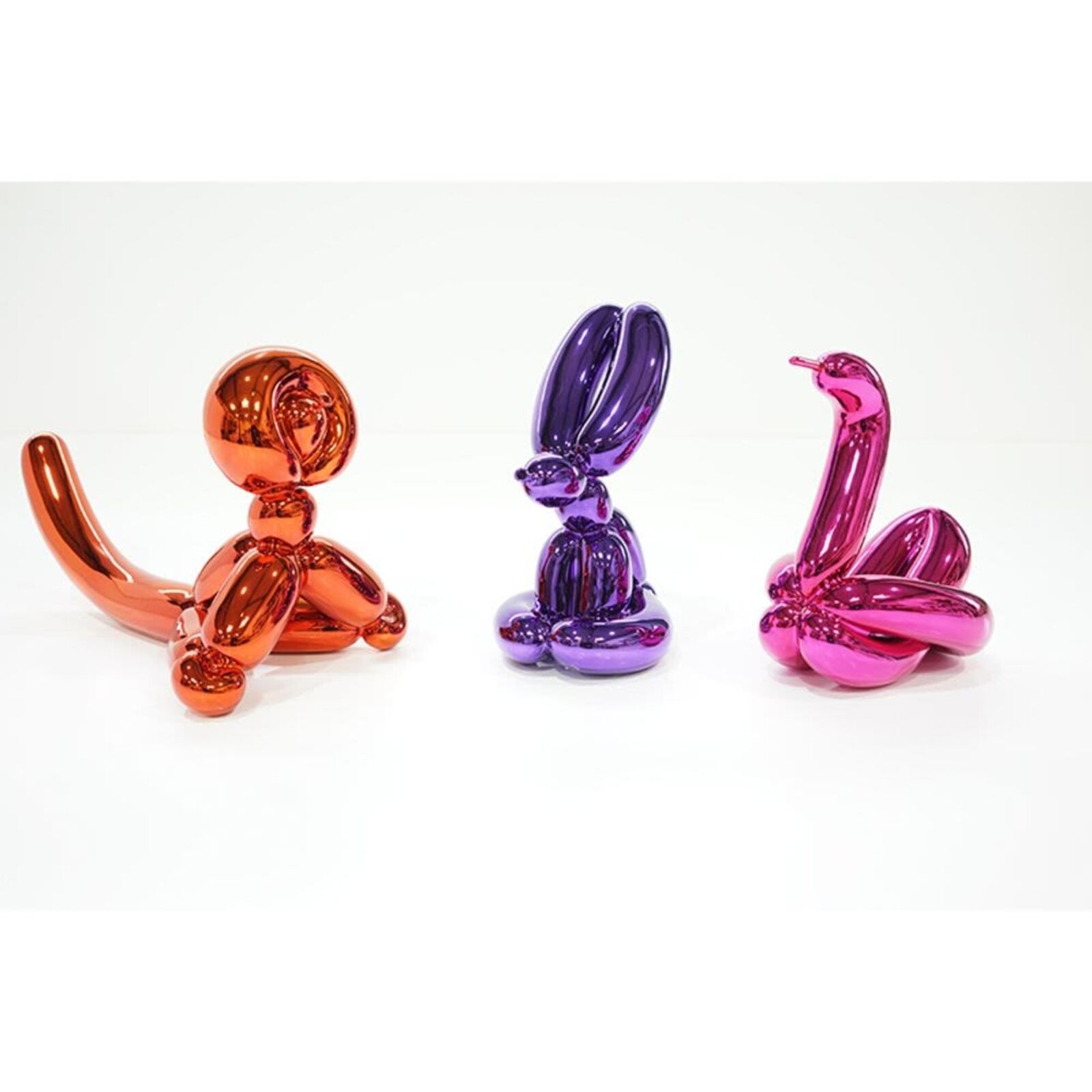 Artwork by Jeff Koons, Balloon Animals, Set II in Matching Edition Numbers, Made of French Limoges porcelain with chromatic coating 
