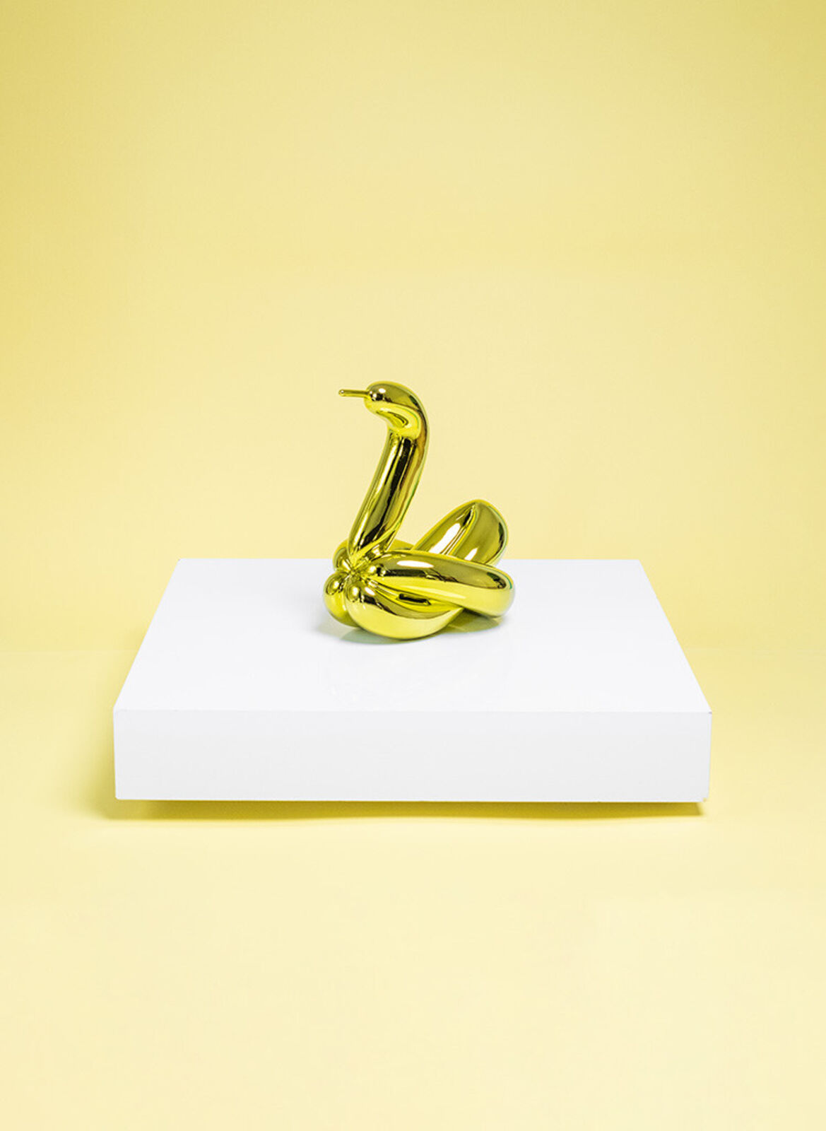 Artwork by Jeff Koons, Balloon Swan (Yellow), Made of French Limoges porcelain with chromatic coating 