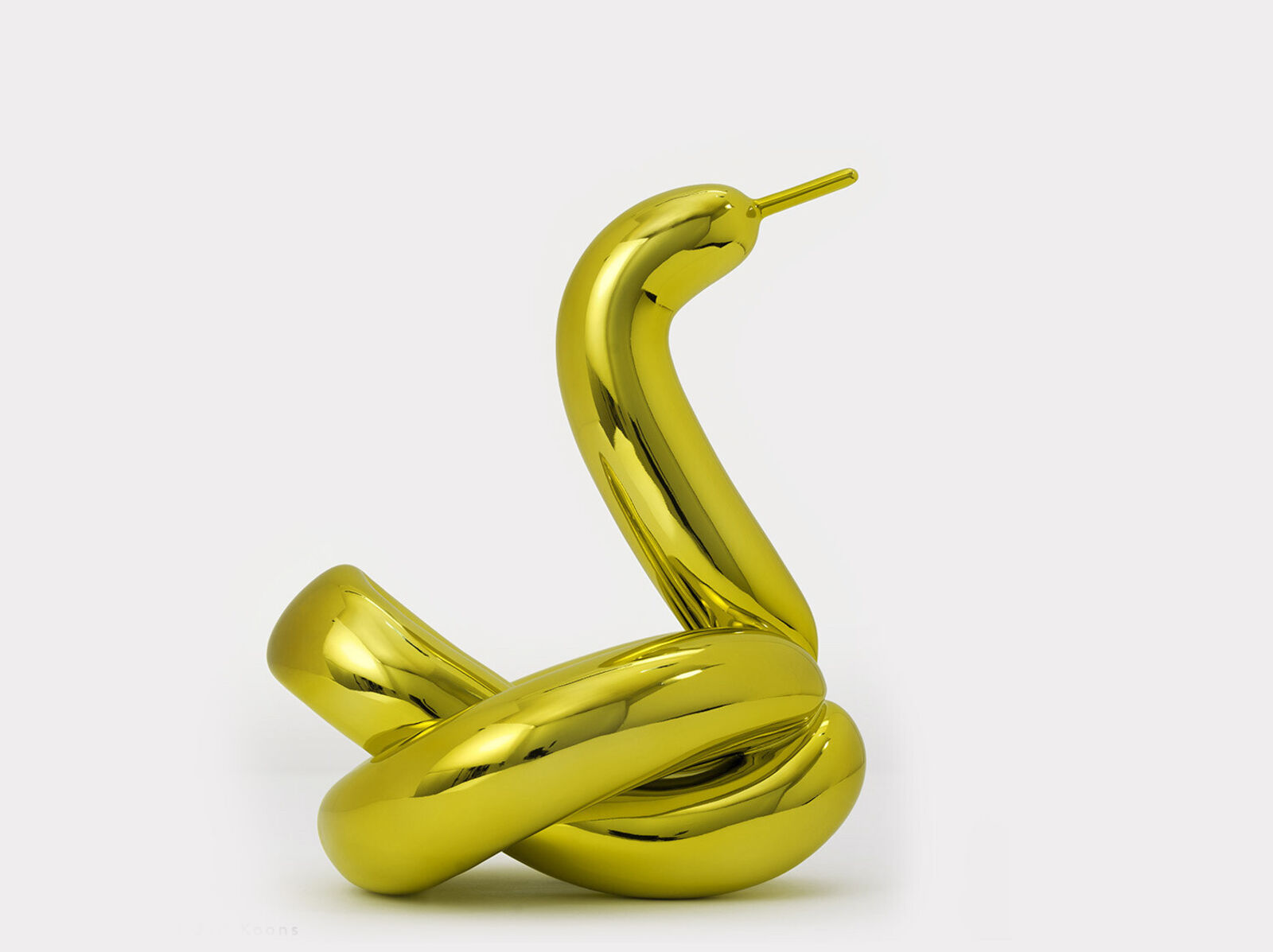 Artwork by Jeff Koons, Balloon Swan (Yellow), Made of Porcelain 