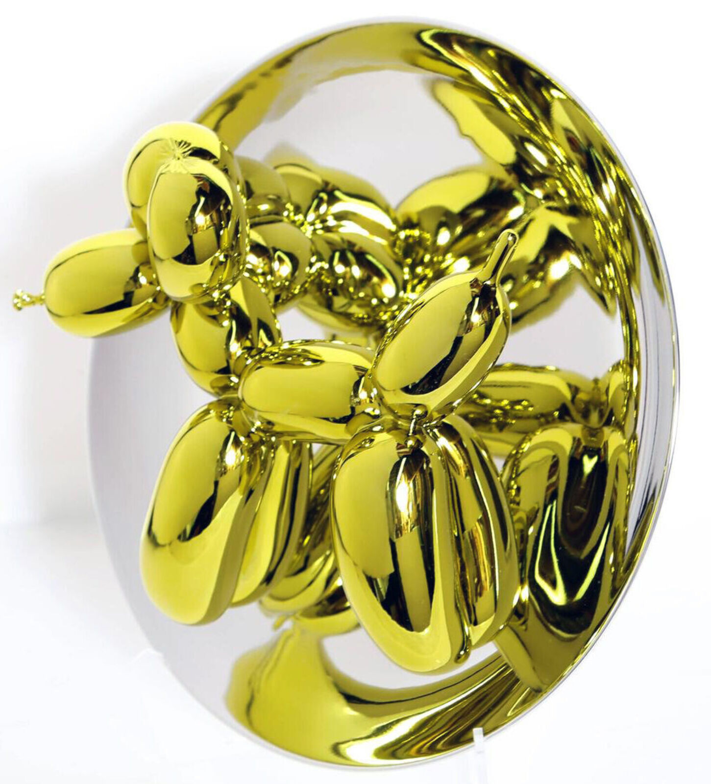 Artwork by Jeff Koons, BALLOON DOG (YELLOW), Made of Porcelain/ With Metallic Finish 