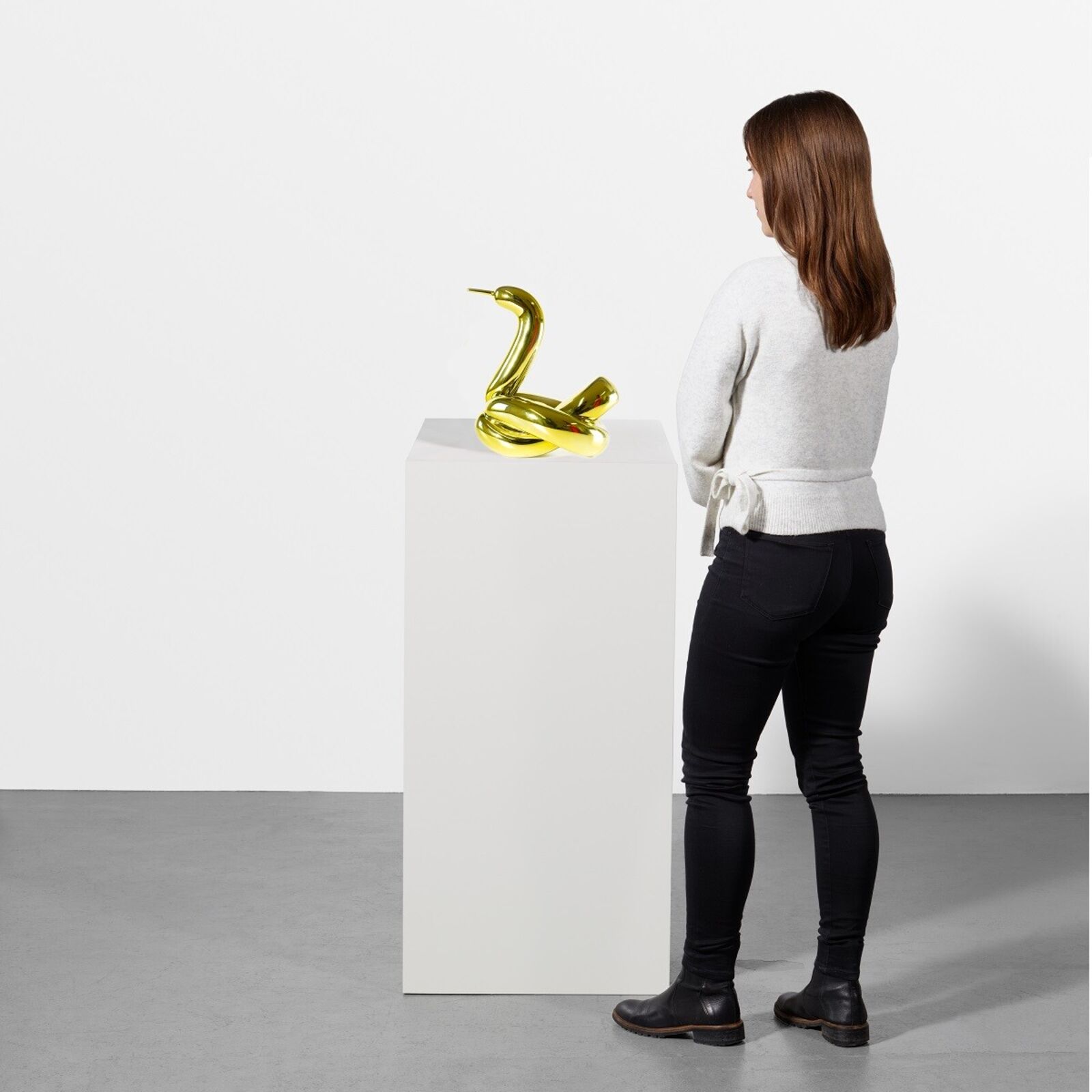 Artwork by Jeff Koons, Balloon Swan (Yellow), Made of French Limoges porcelain with chromatic coating 
