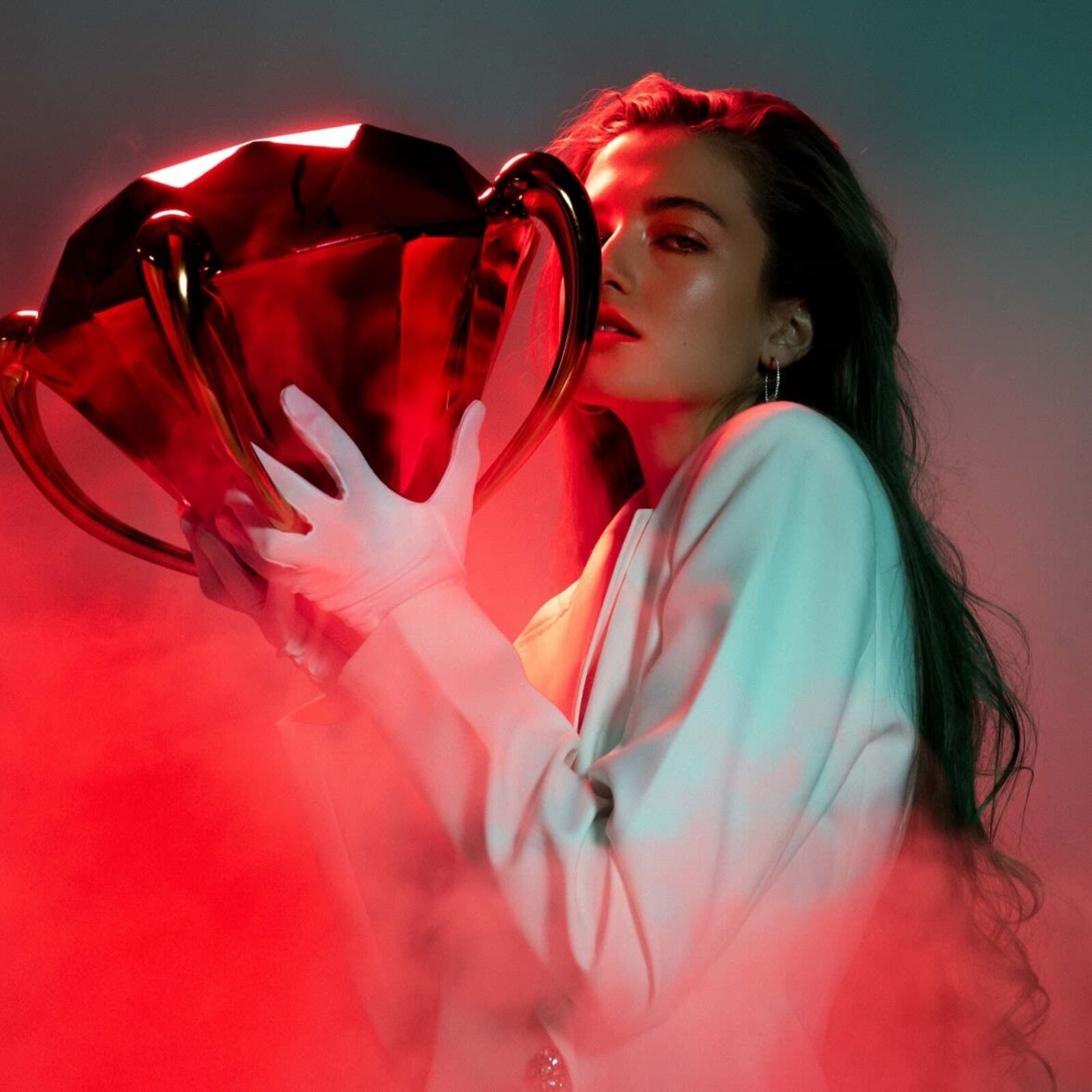 Artwork by Jeff Koons, Diamond (Red), Made of Limoges porcelain with chromatic metalized coating 