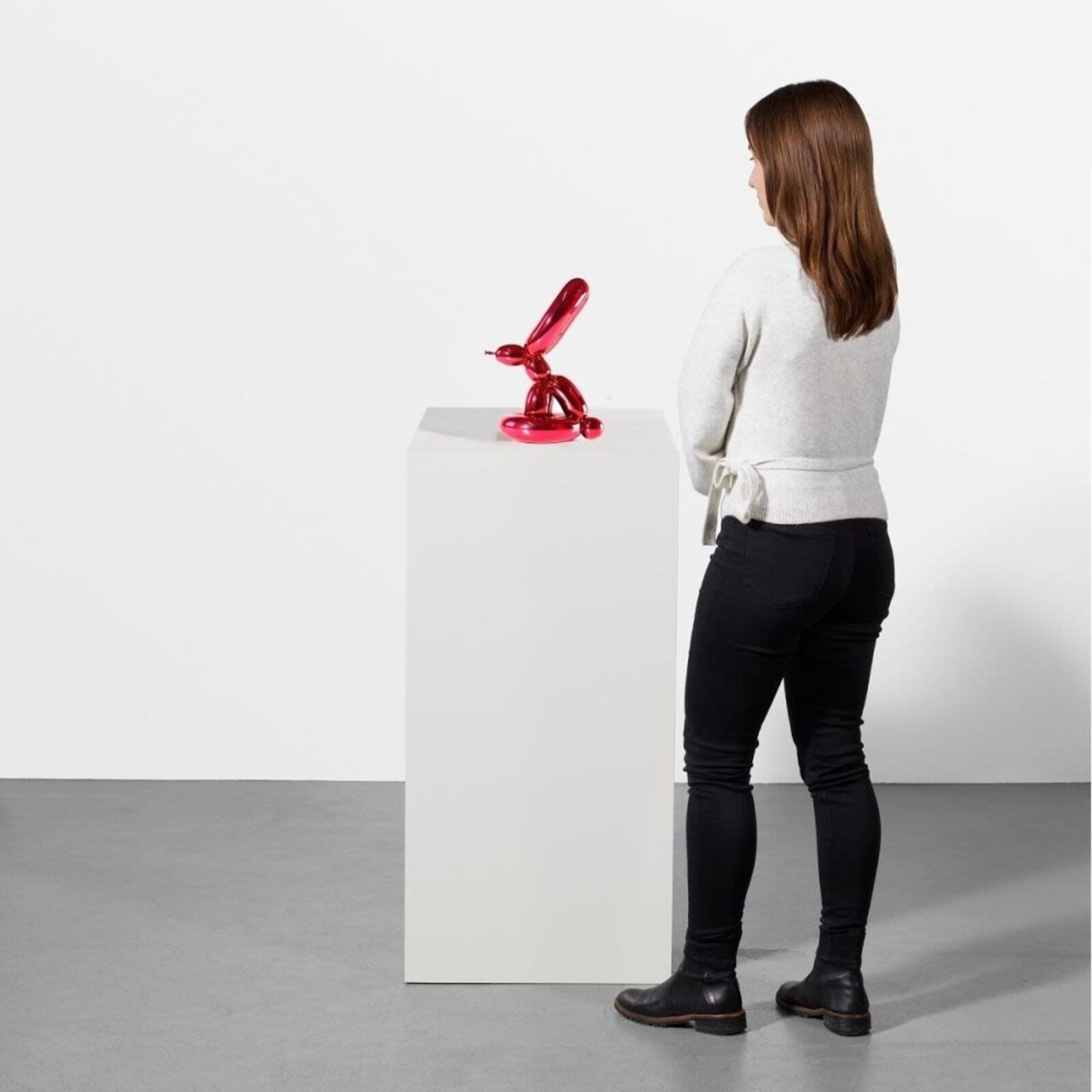Artwork by Jeff Koons, Balloon Rabbit (Red), Made of French Limoges porcelain with chromatic coating 