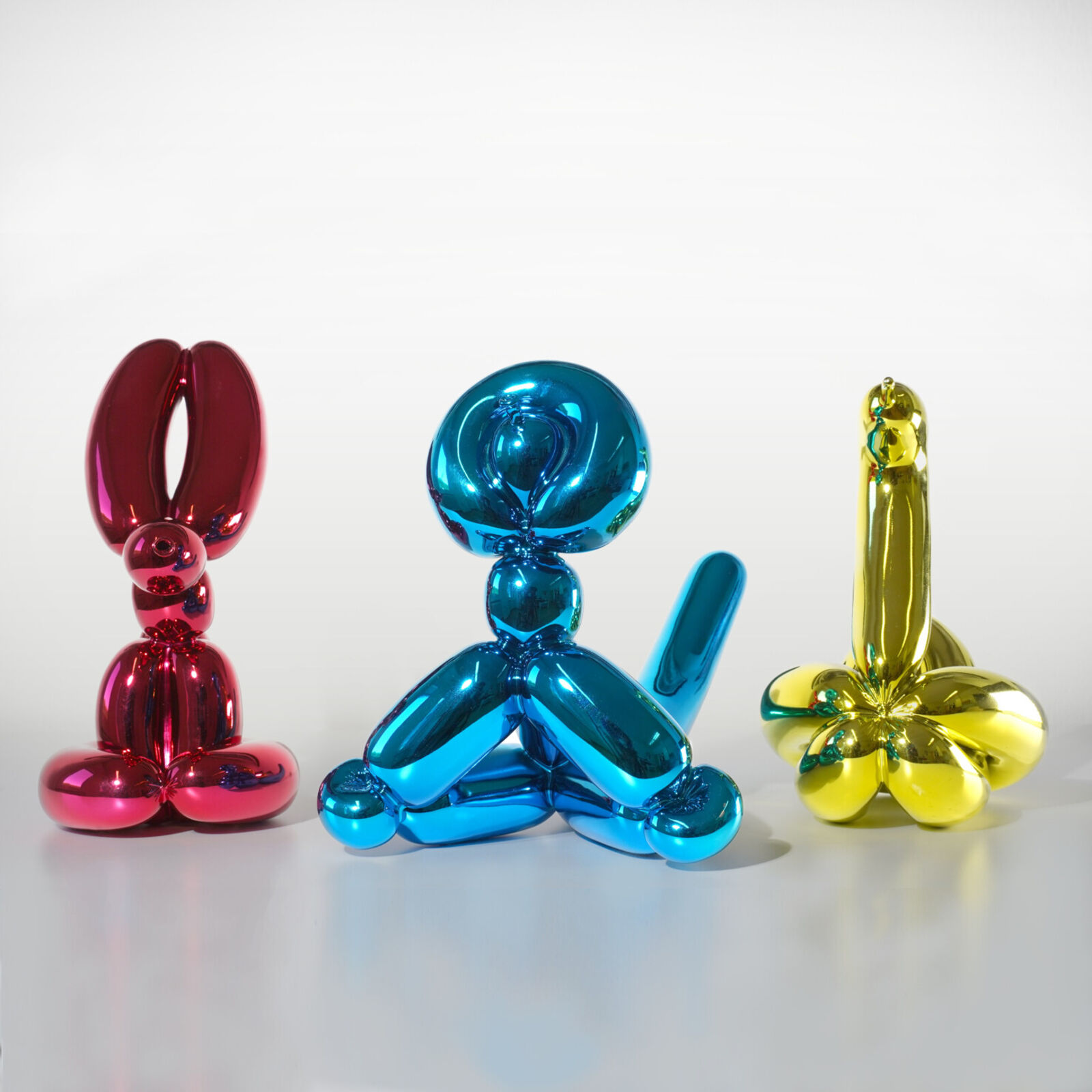 Artwork by Jeff Koons, Balloon Animals, Set I in matching edition numbers, Made of Limoges porcelain with chromatic coating 