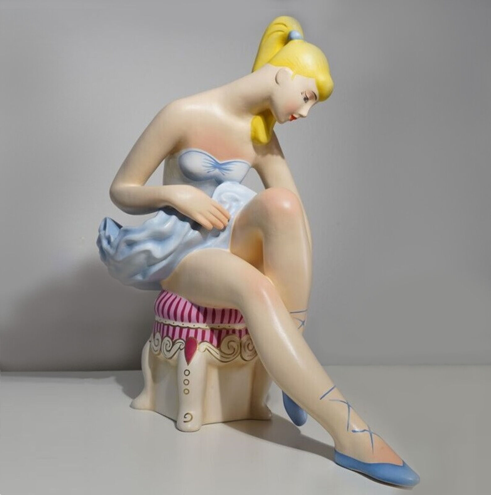 Artwork by Jeff Koons, Seated Ballerina, Made of Polychromed Wood 