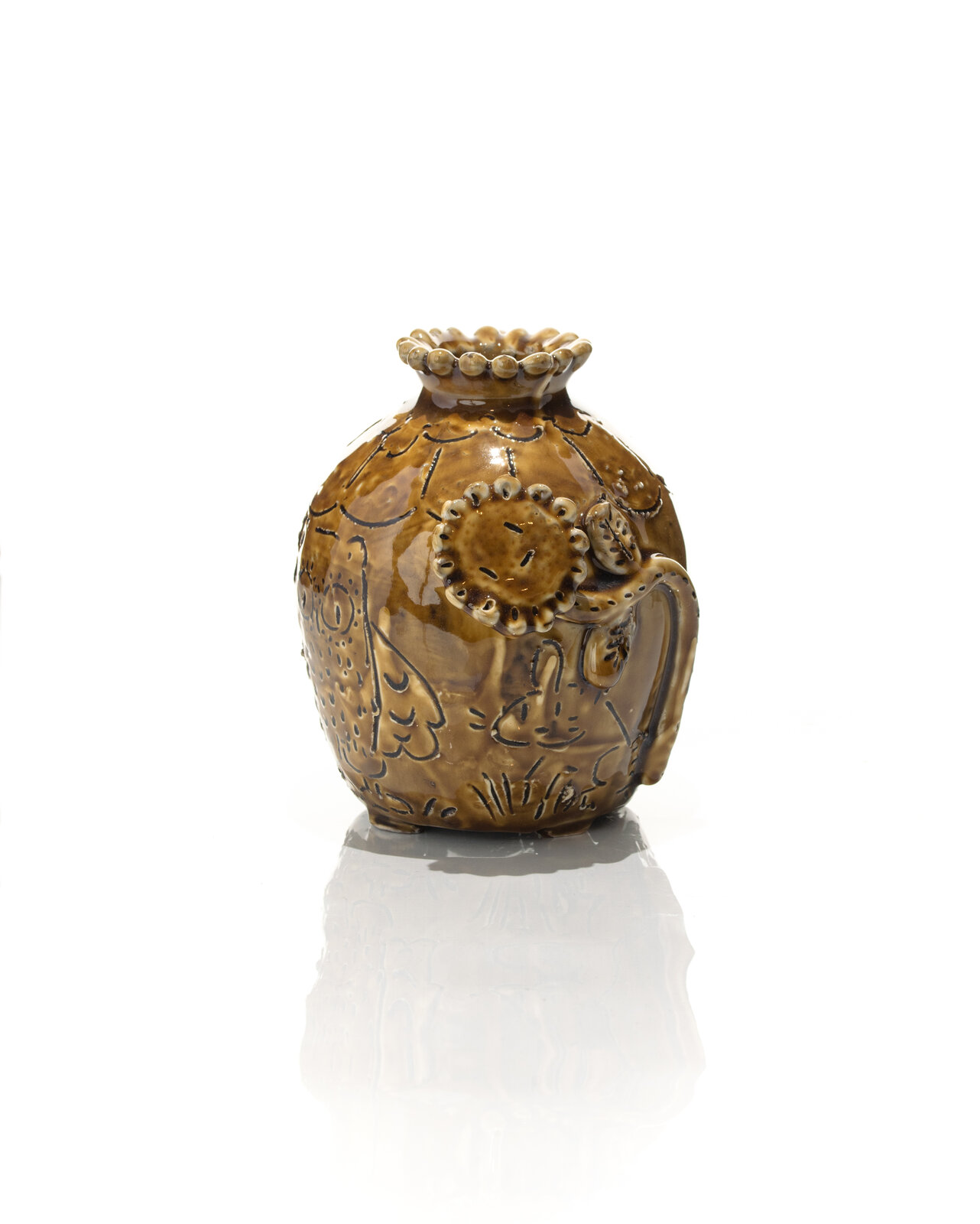 Amber Smiling Flower Vase by Jeffry Mitchell, 2020
