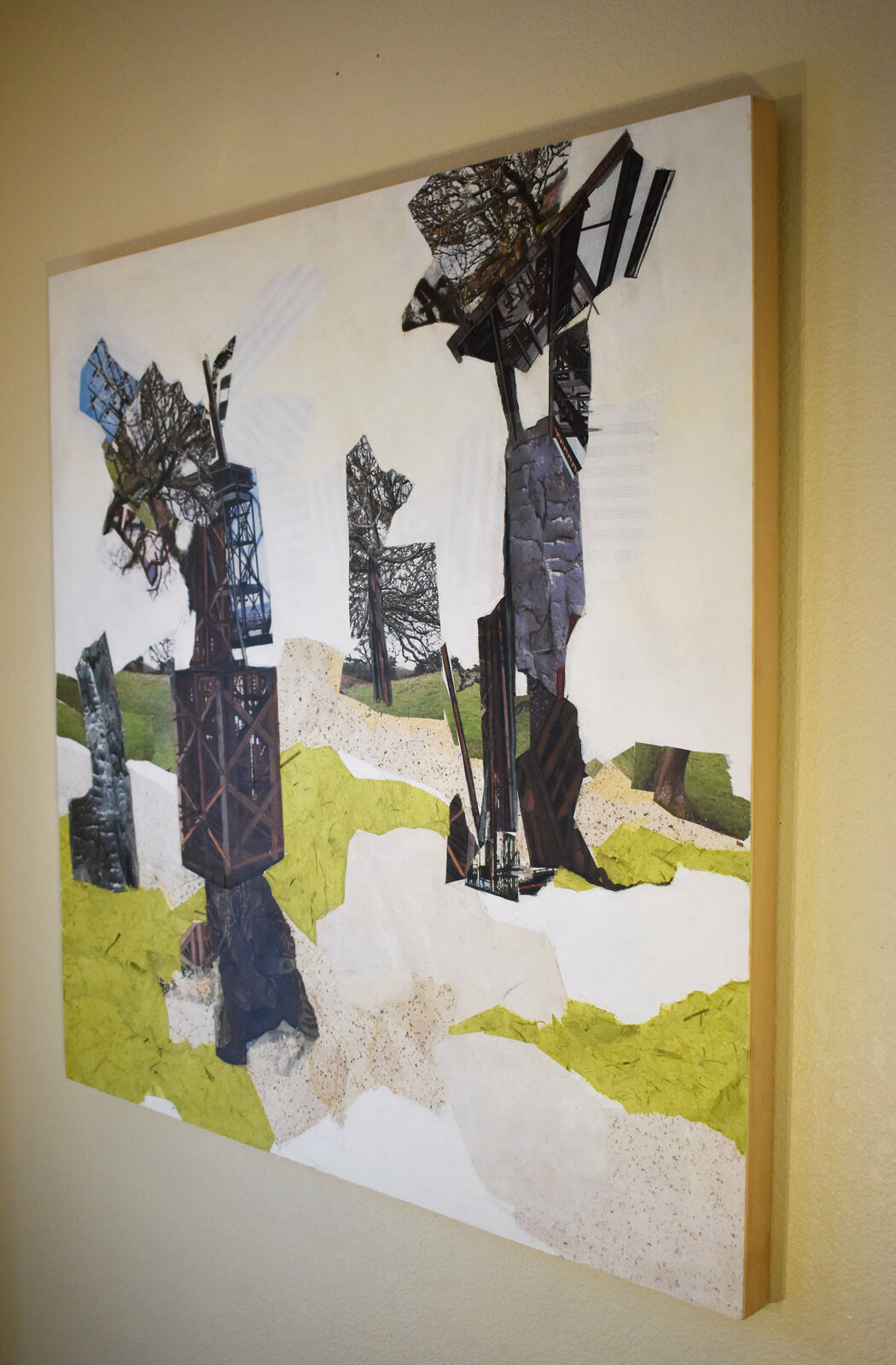 Artwork by Jennifer Gunlock, Backcountry I, Made of Mixed media paper collage and drawing on panel 