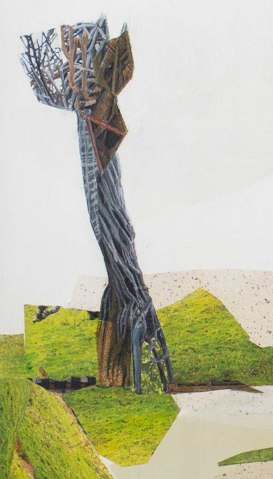 Artwork by Jennifer Gunlock, Backcountry VII, Made of Mixed media paper collage and drawing on panel 